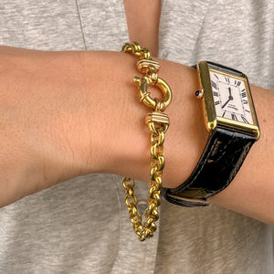 8" Fancy Clasp Rolo Chain Bracelet