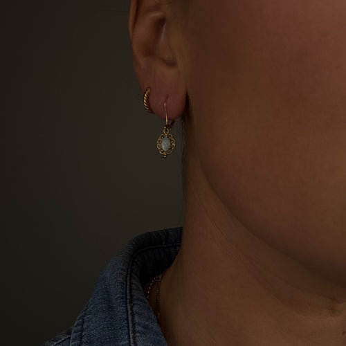 Romantic Opal Drop Hoops