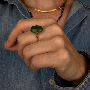 Split Claw Jade Ring