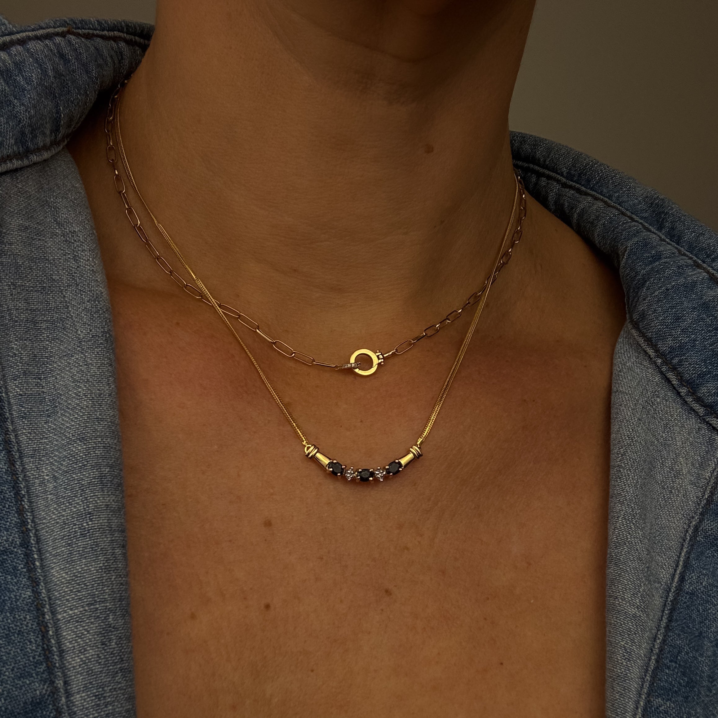 16.75" Sapphire and Diamond Necklace