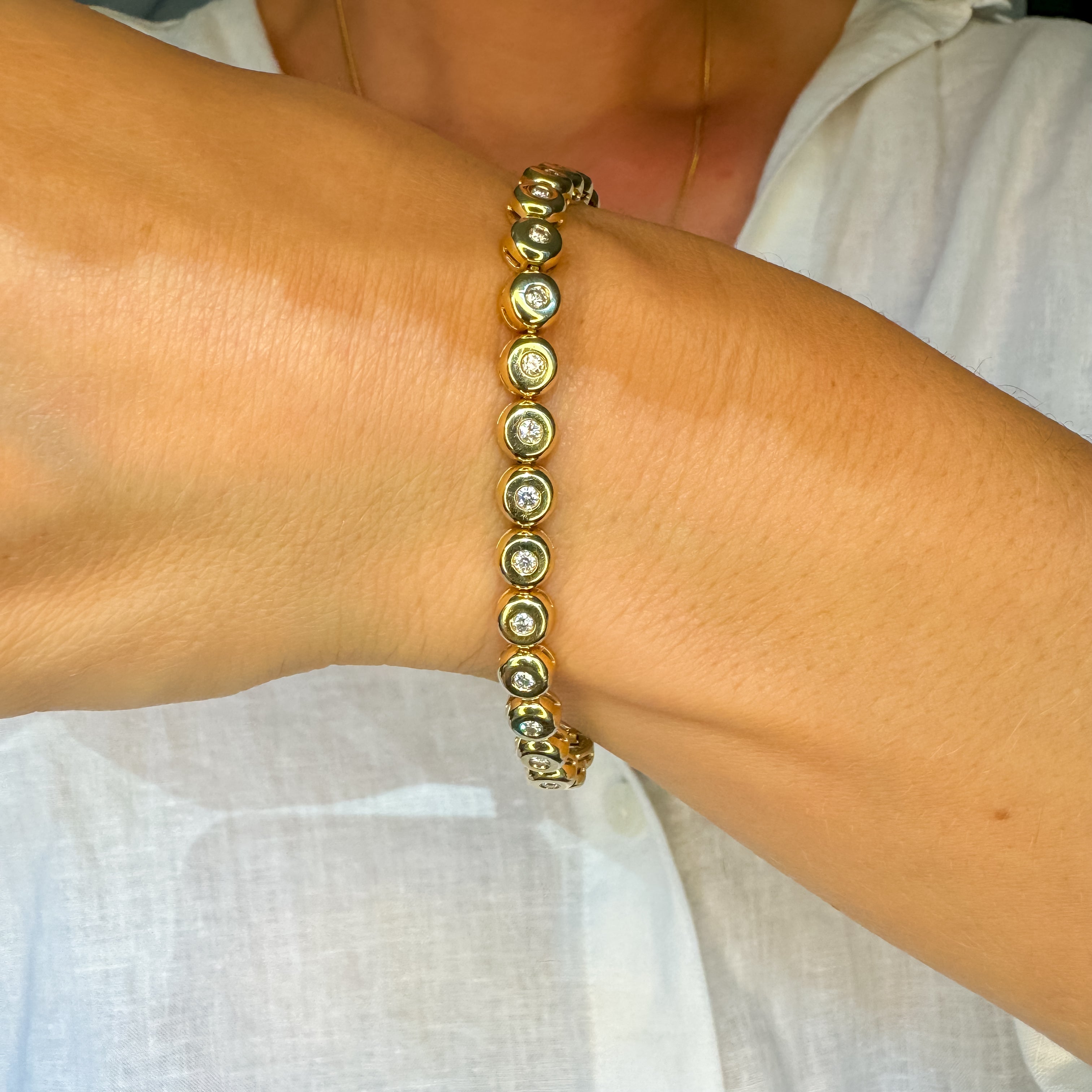 6.5" Bezel Set Diamond Tennis Bracelet