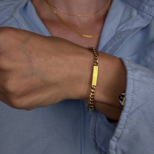 7.25" Curb and Bar Bracelet