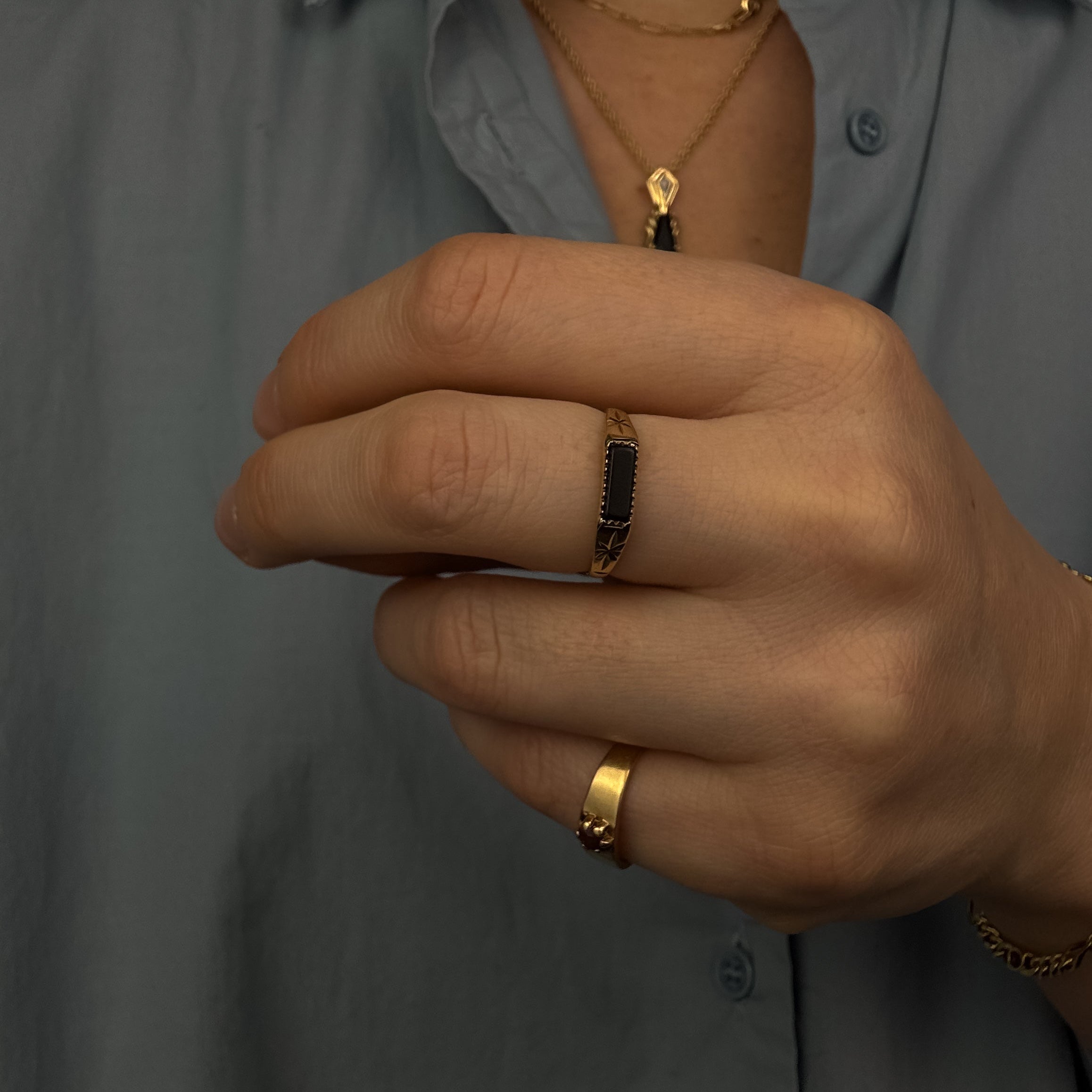 Onyx Bar Ring