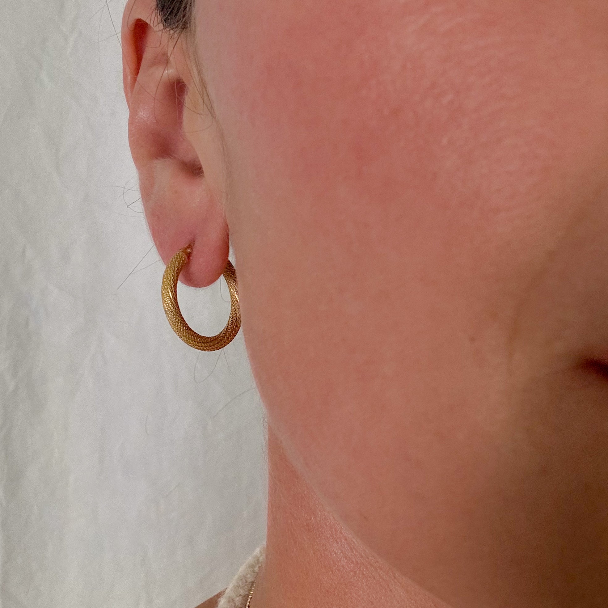 22.2 mm Microbeaded Gold Hoops