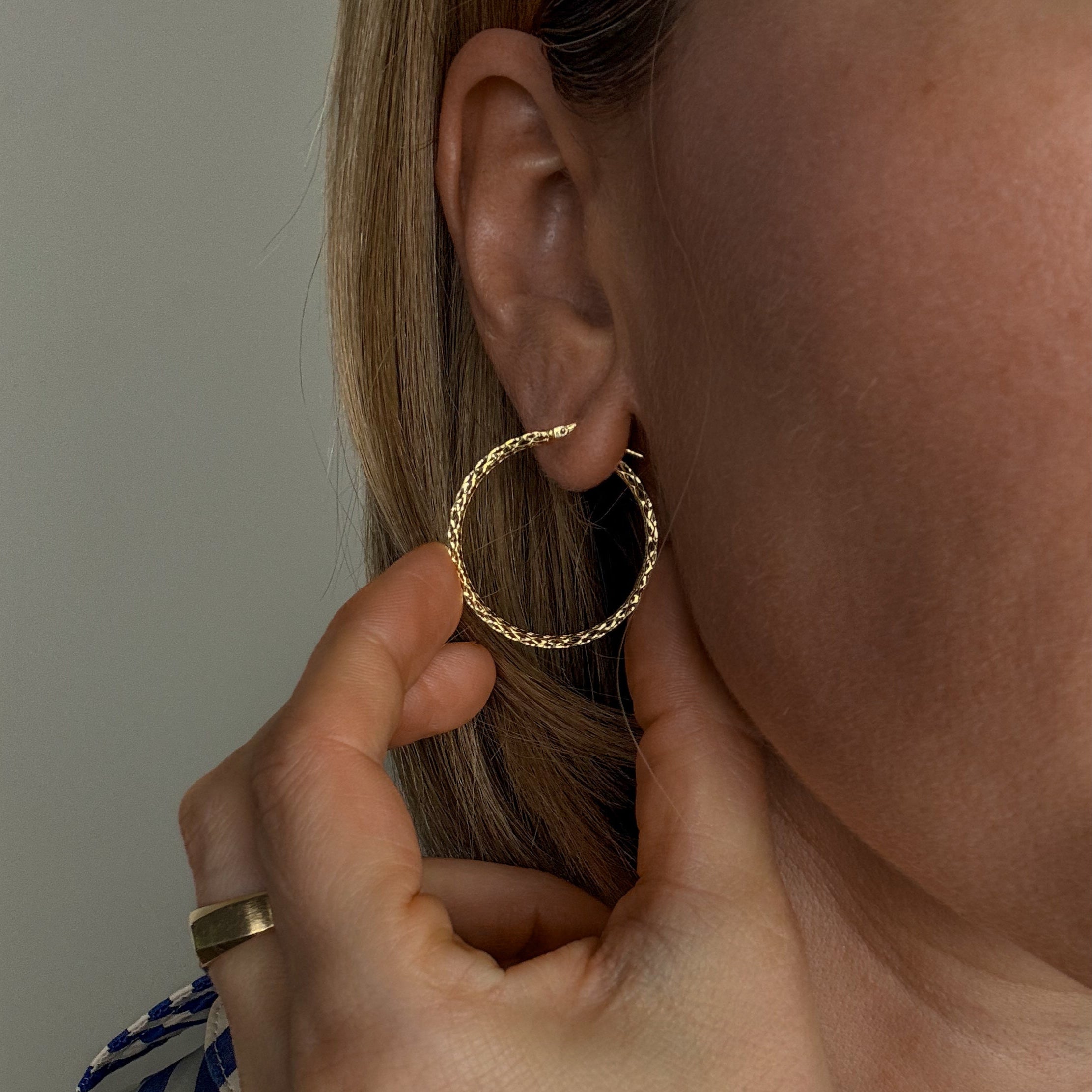 33mm Sparkly Gold Hoops