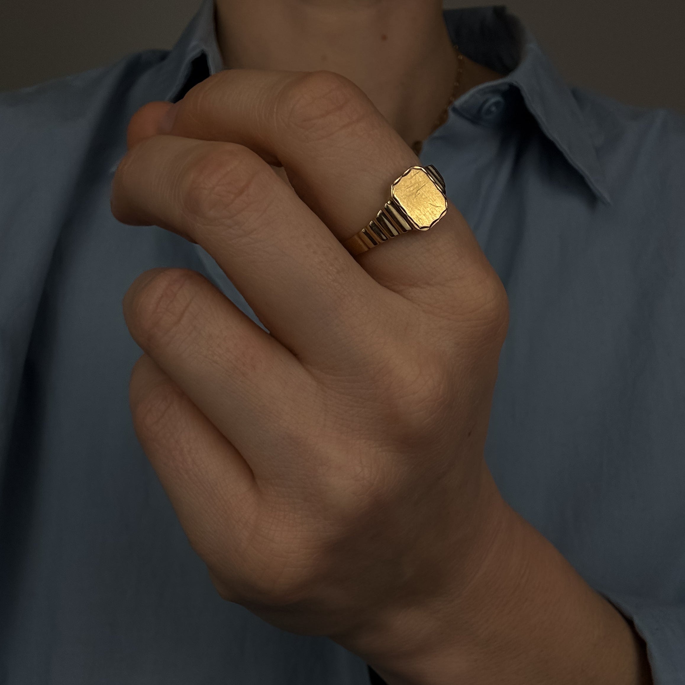 Geometric Signet Ring