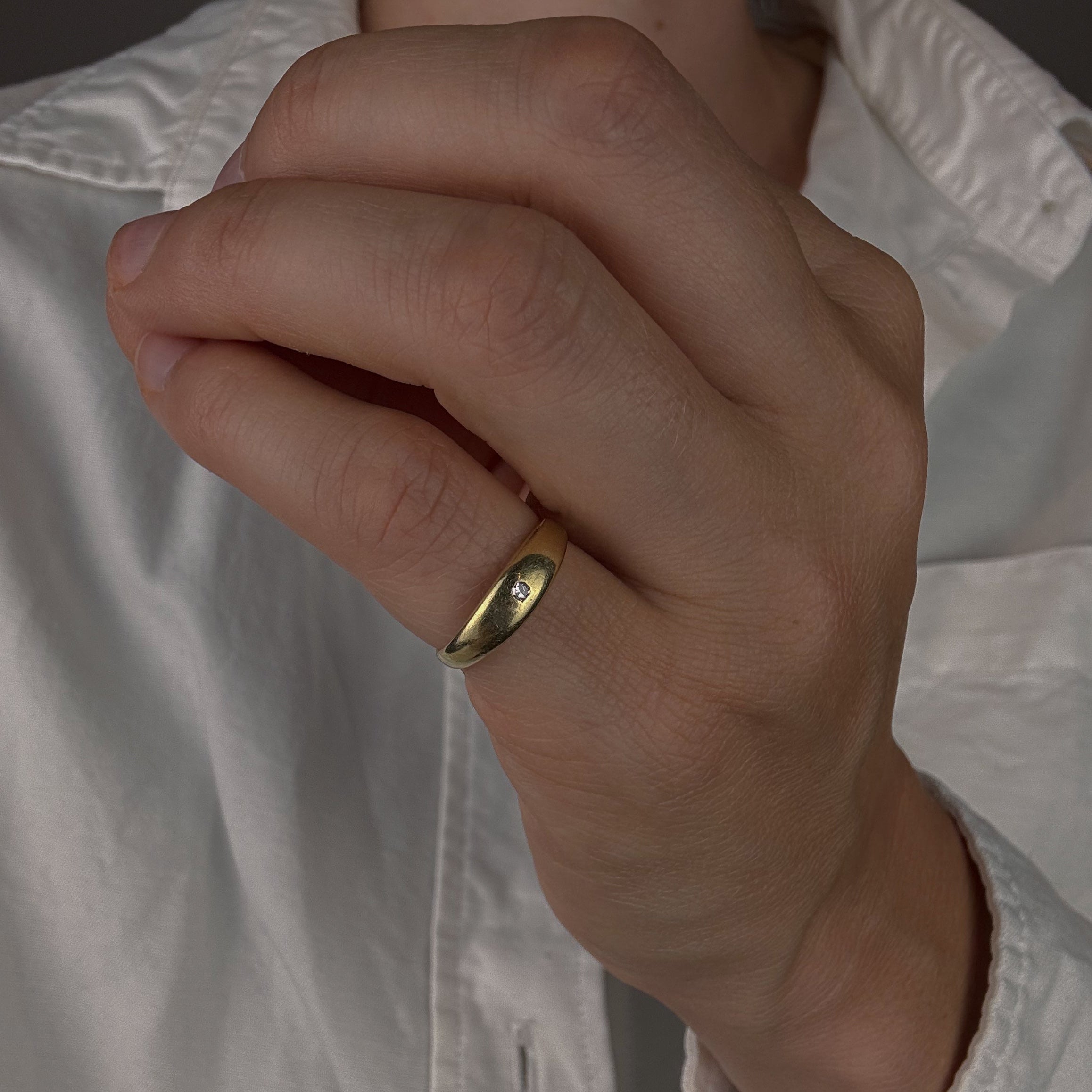Solid Flush Set Diamond Band