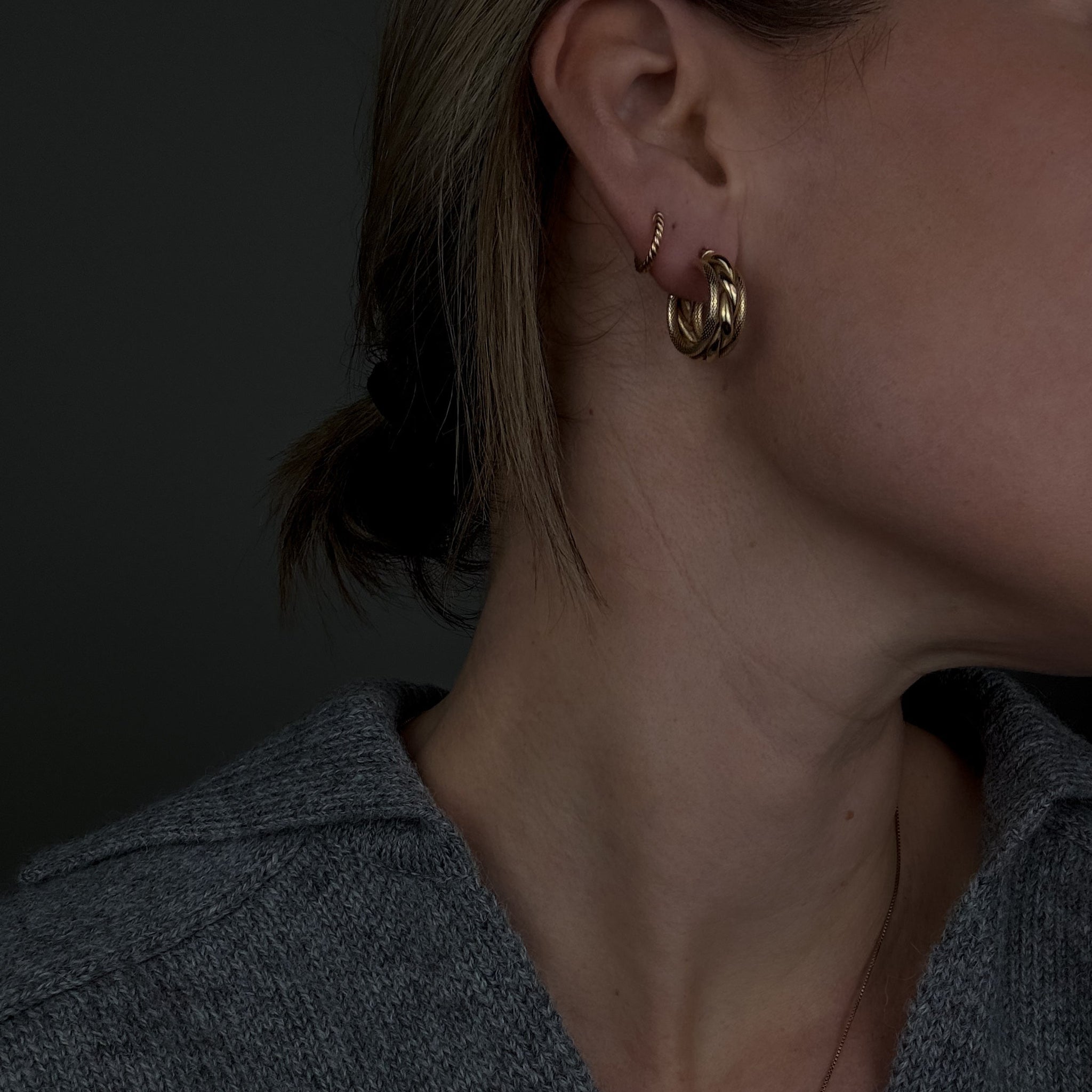 20mm Wide Twisted Hoops