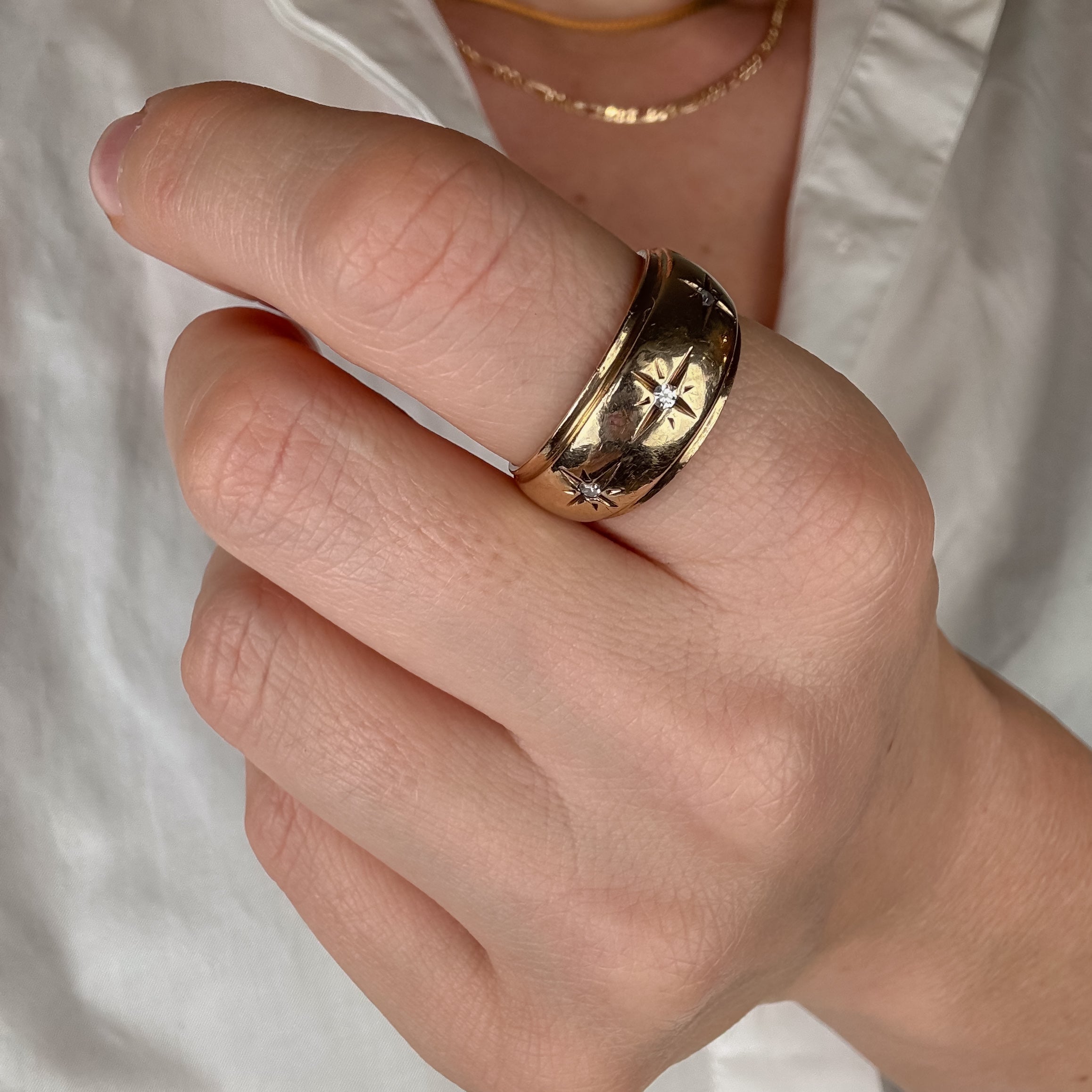 Diamond Starburst Trilogy Ring