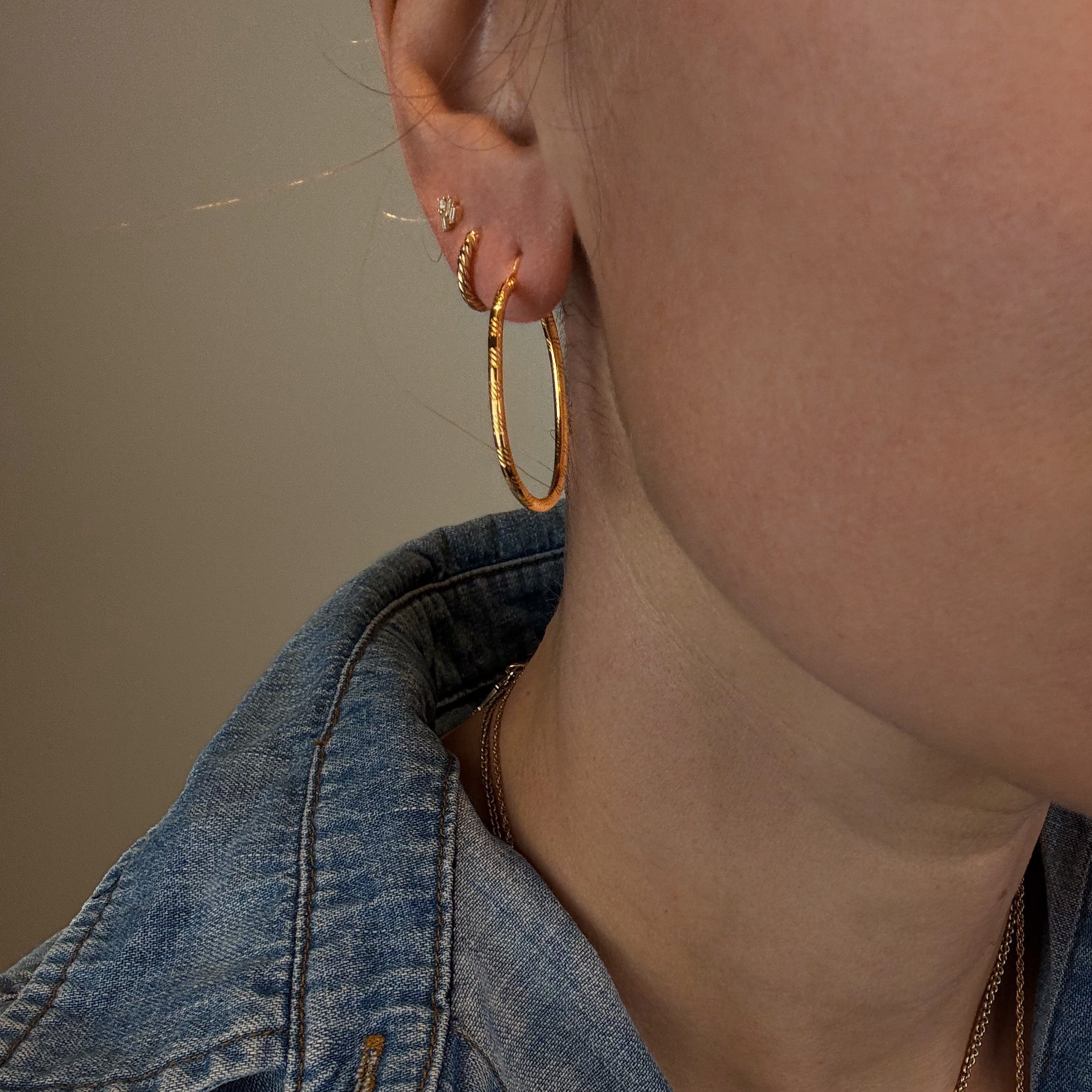 35.2mm Etched U-Shaped Hoop