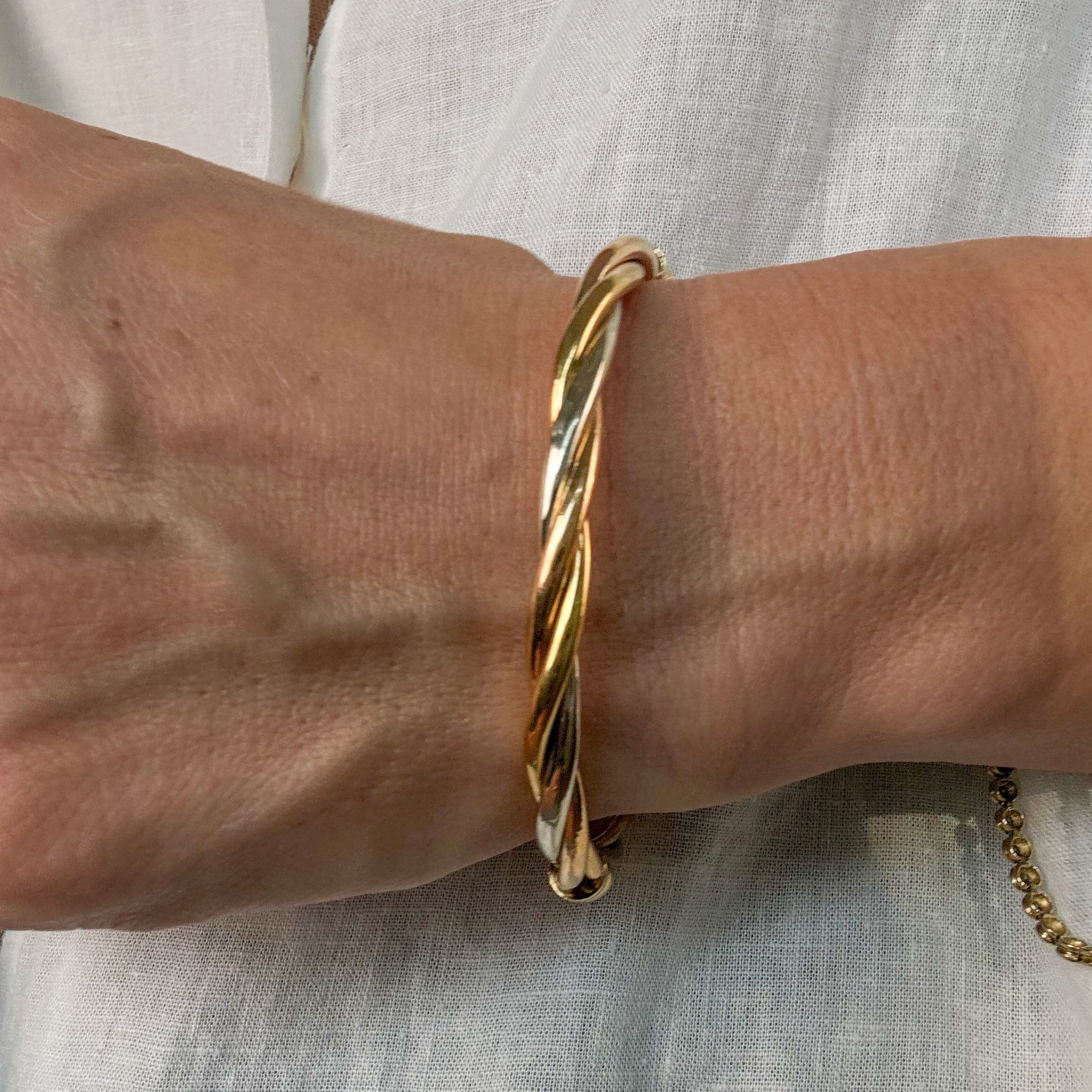 Tri-tone Twisted Bangle