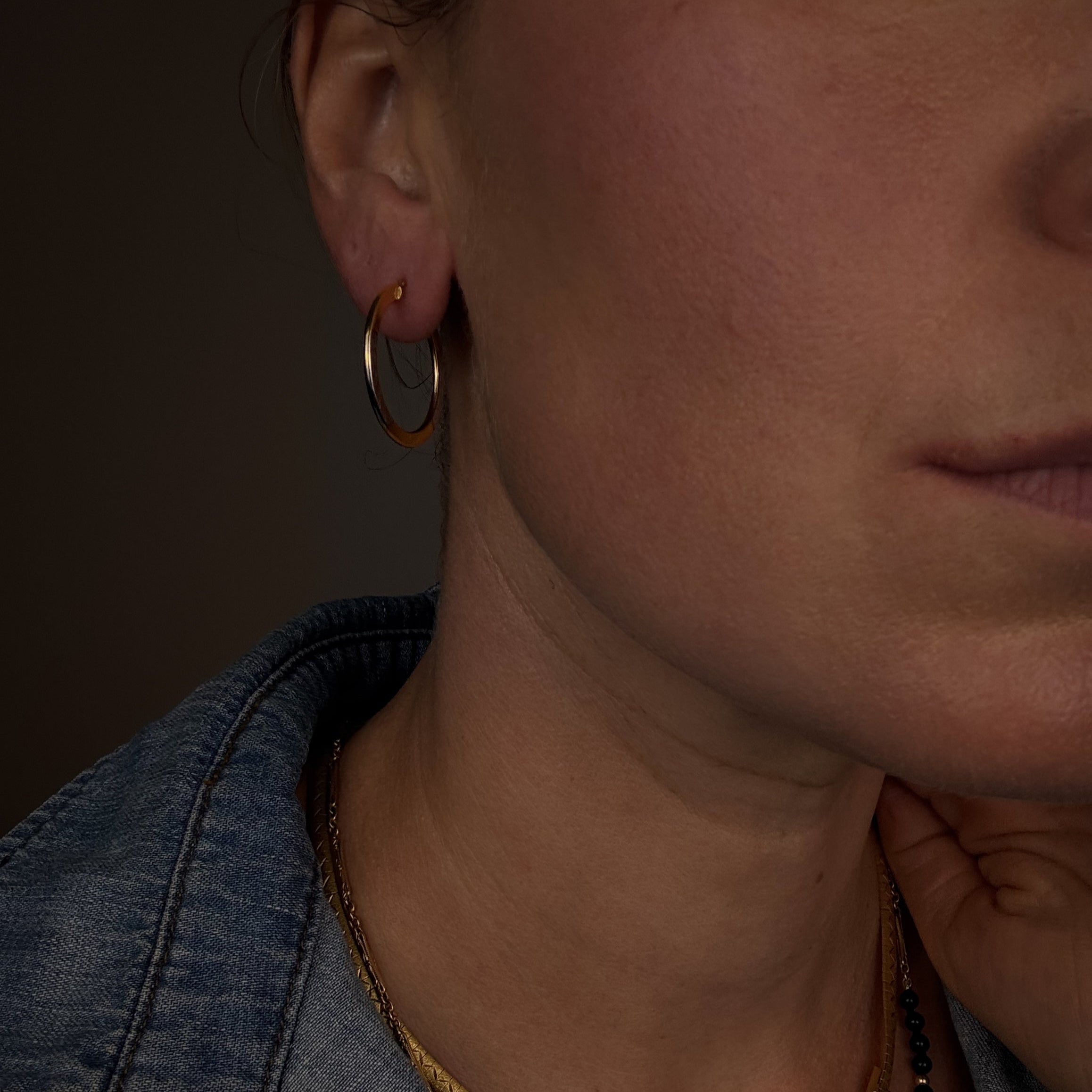 25.8mm Two-Tone Etched Hoops