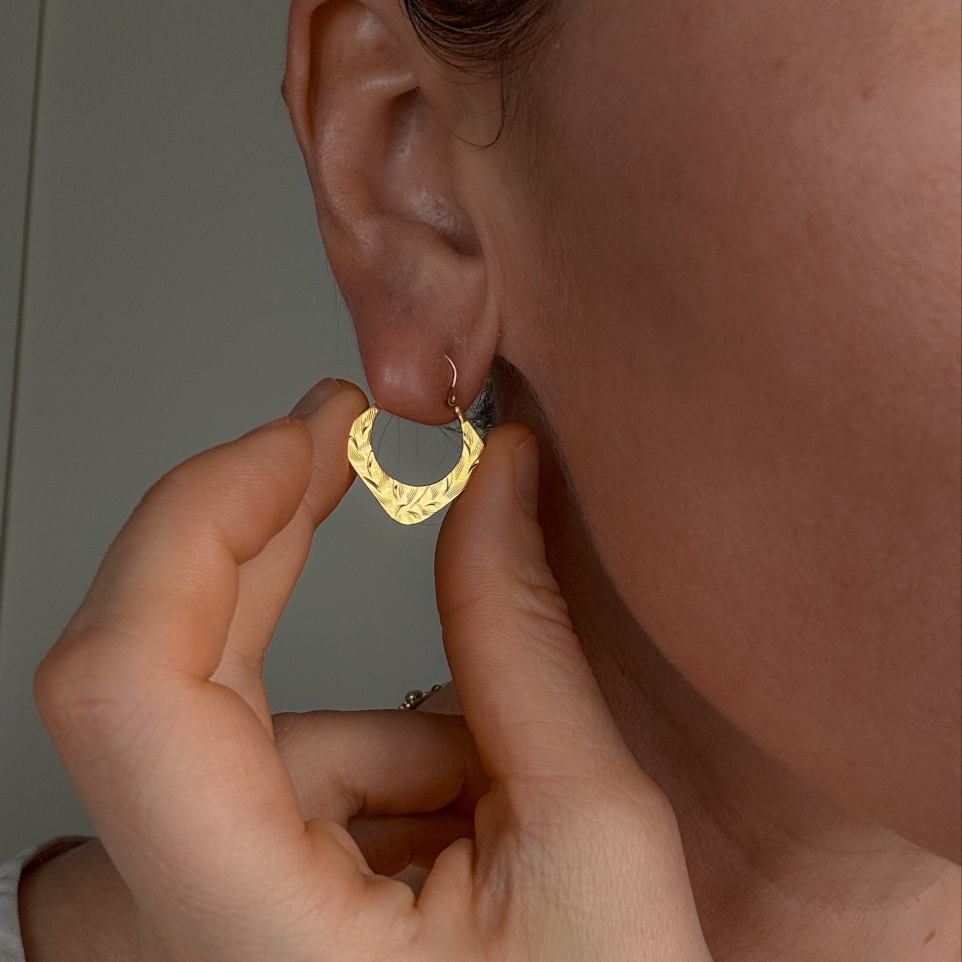 24 mm Drop Square Gold Hoops
