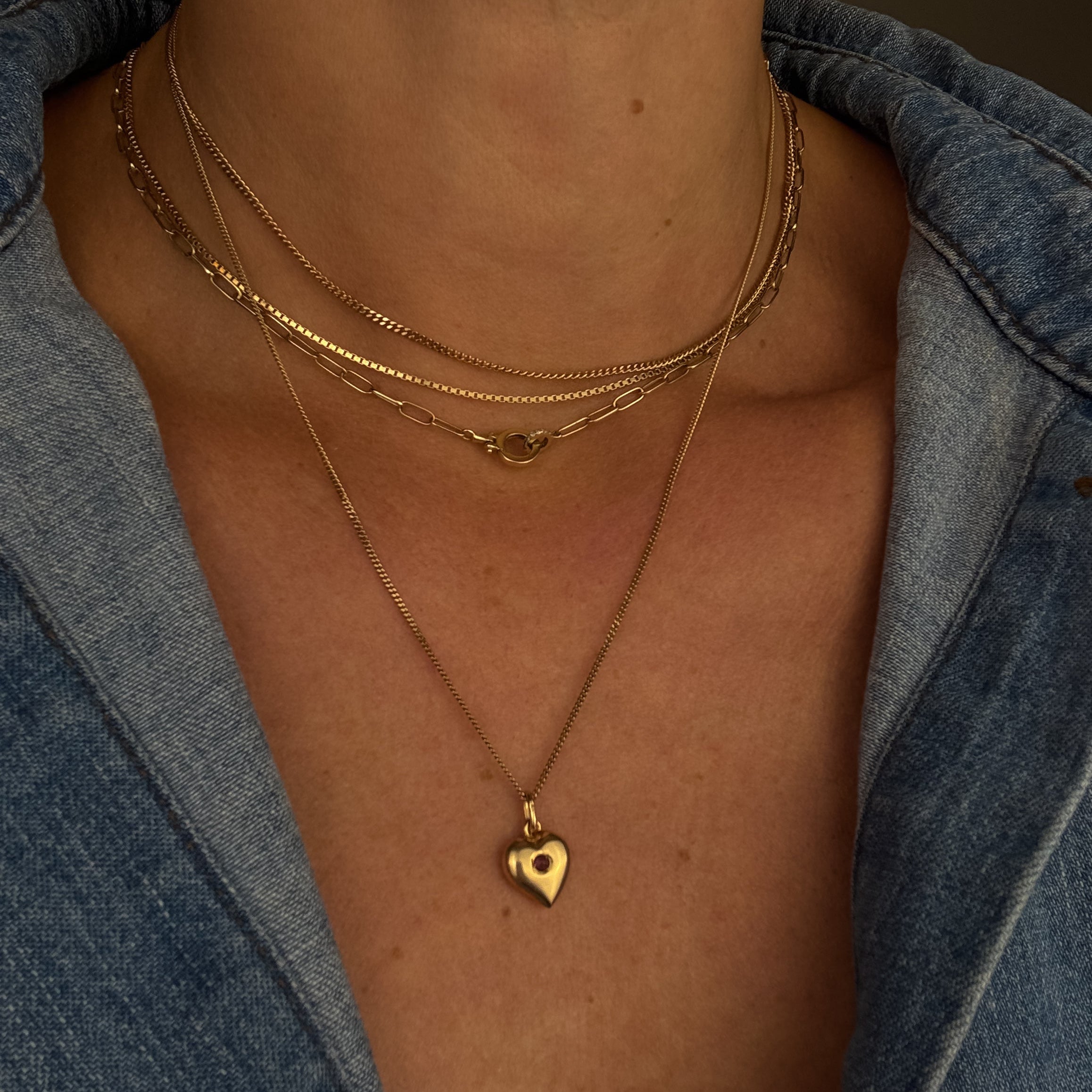 Garnet Heart Pendant