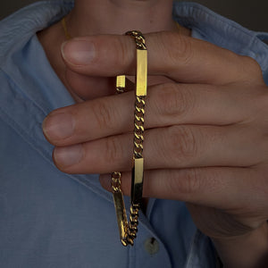 7.25" Curb and Bar Bracelet