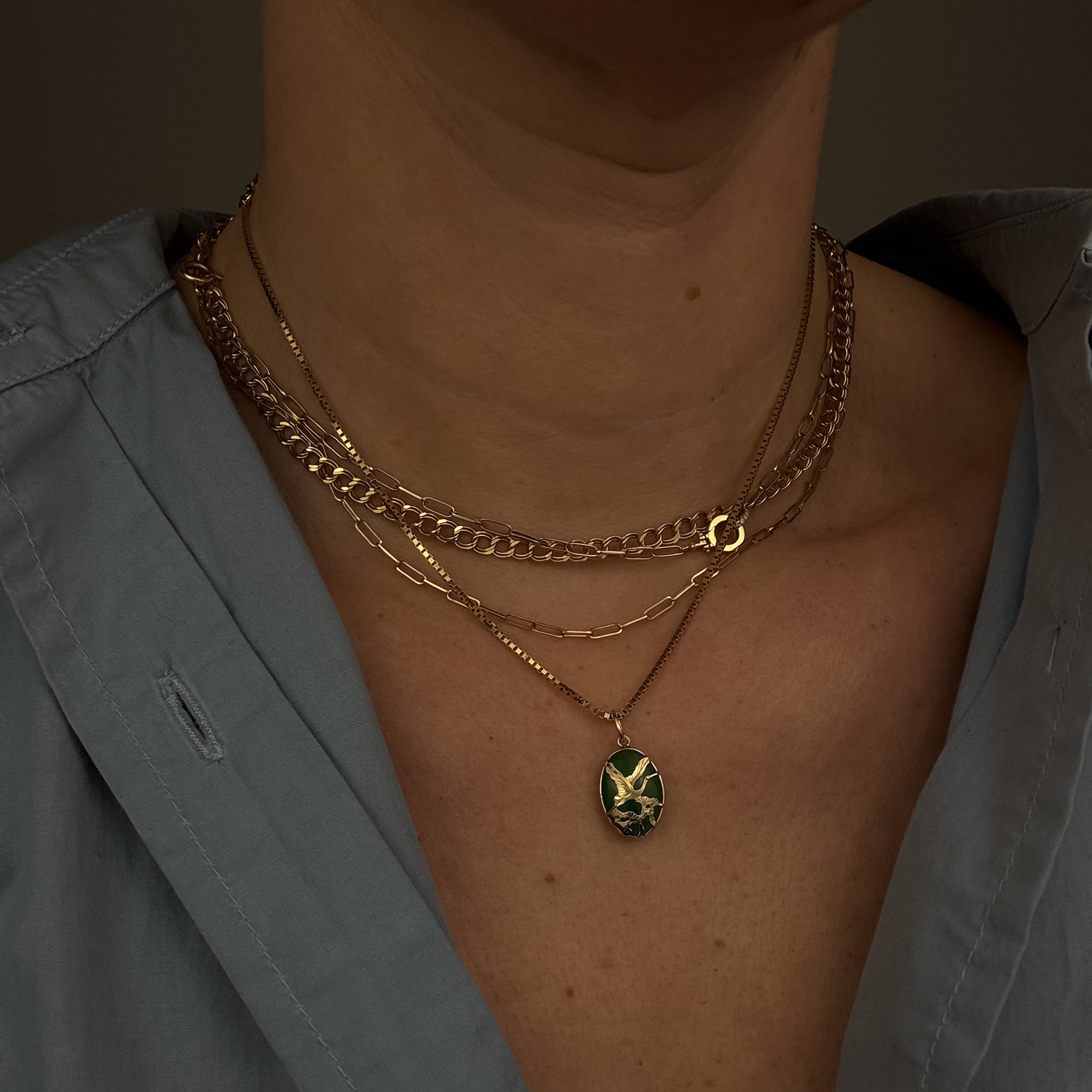 Chalcedony Bird Pendant