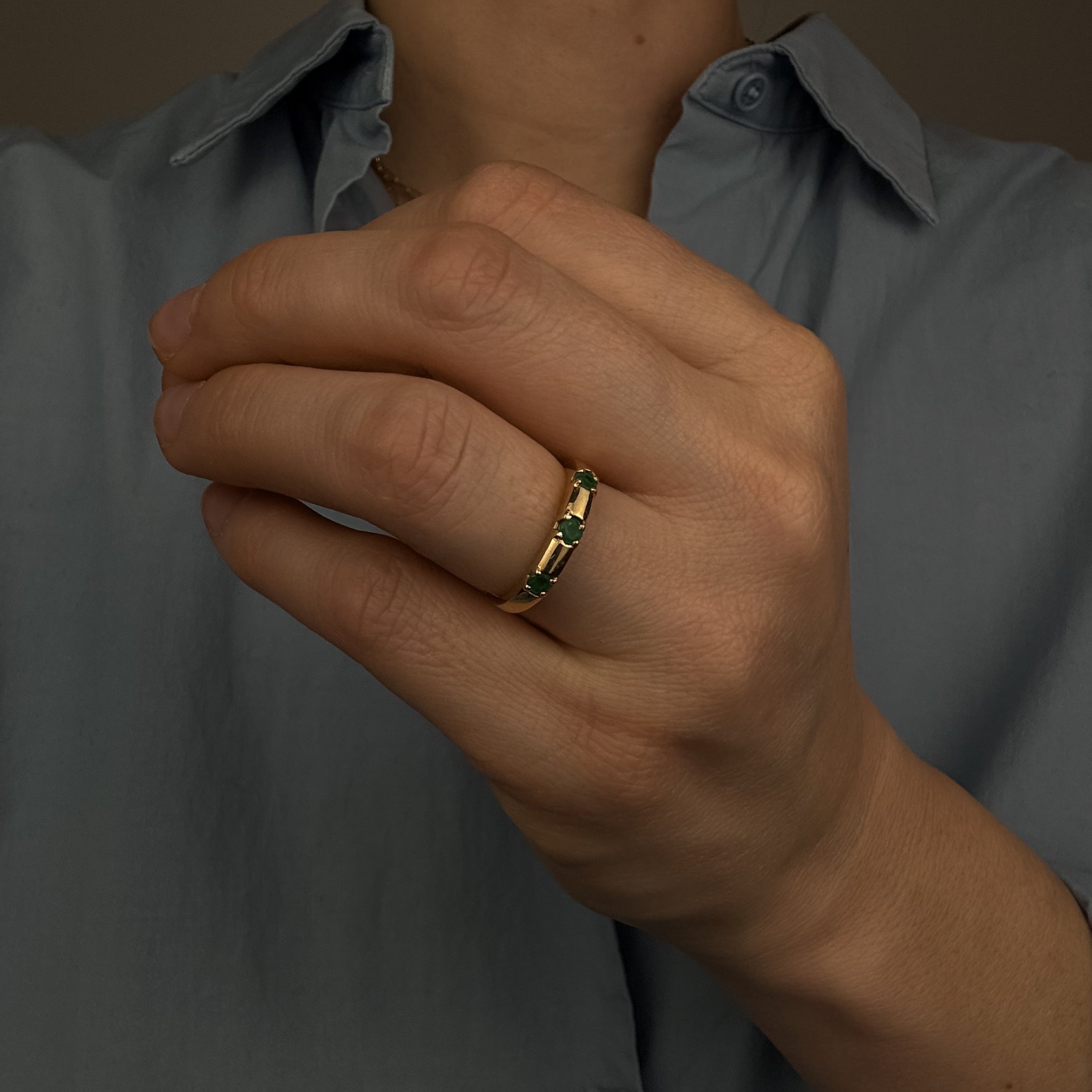 Emerald Trilogy Ring