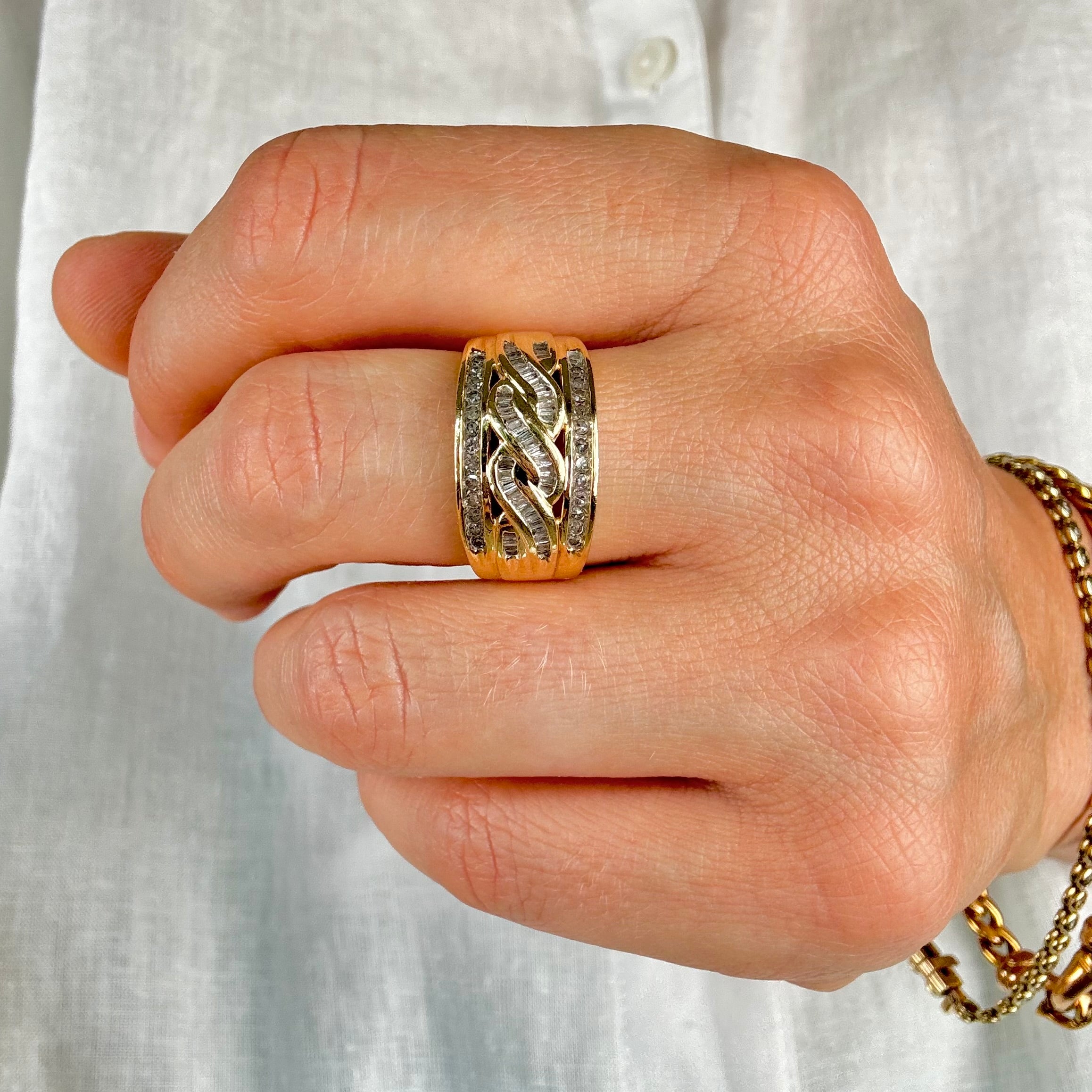 vintage Diamond Wave Band