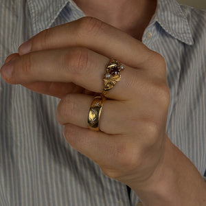 Antique Garnet and Pearl Ring