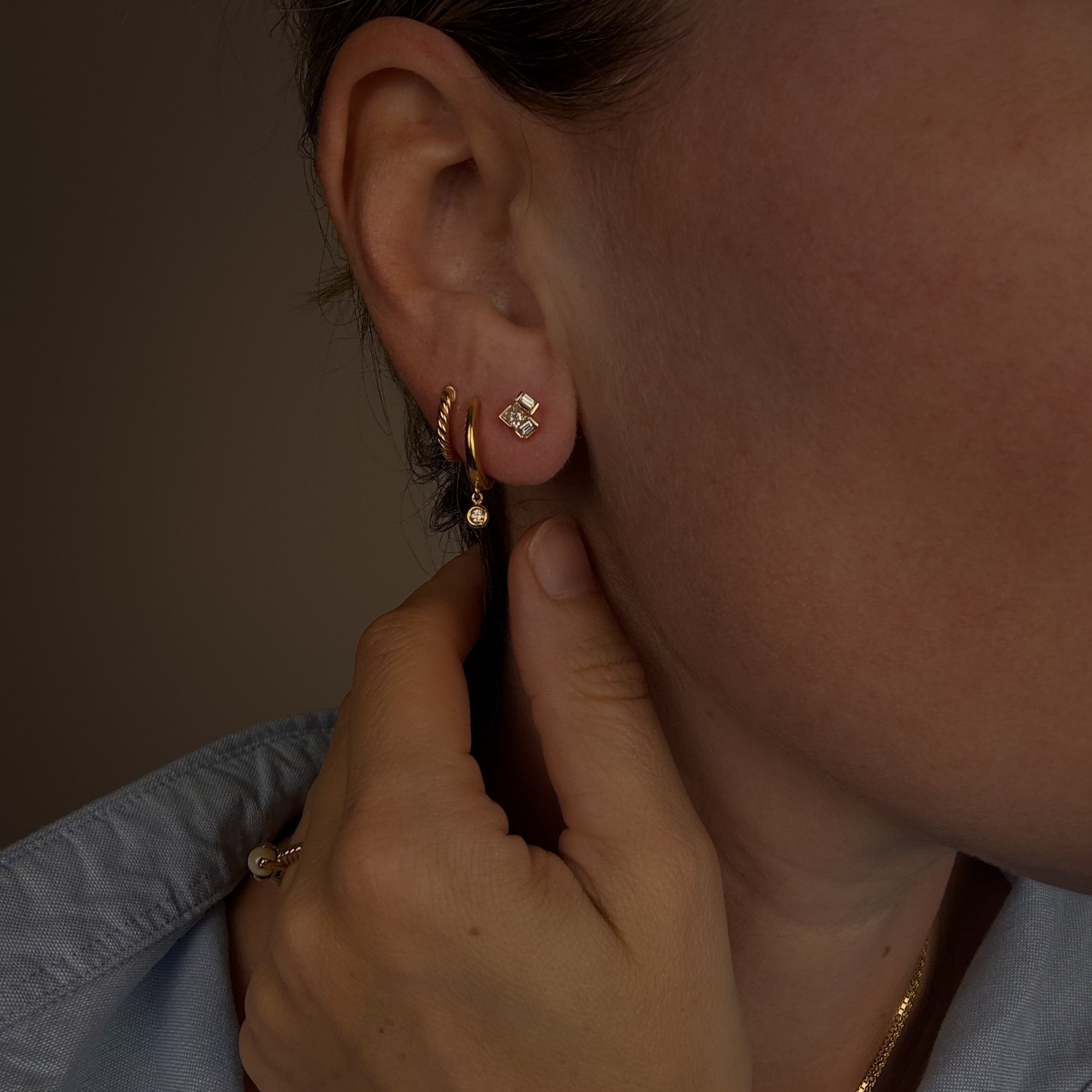 Multi-Baguette Diamond Studs