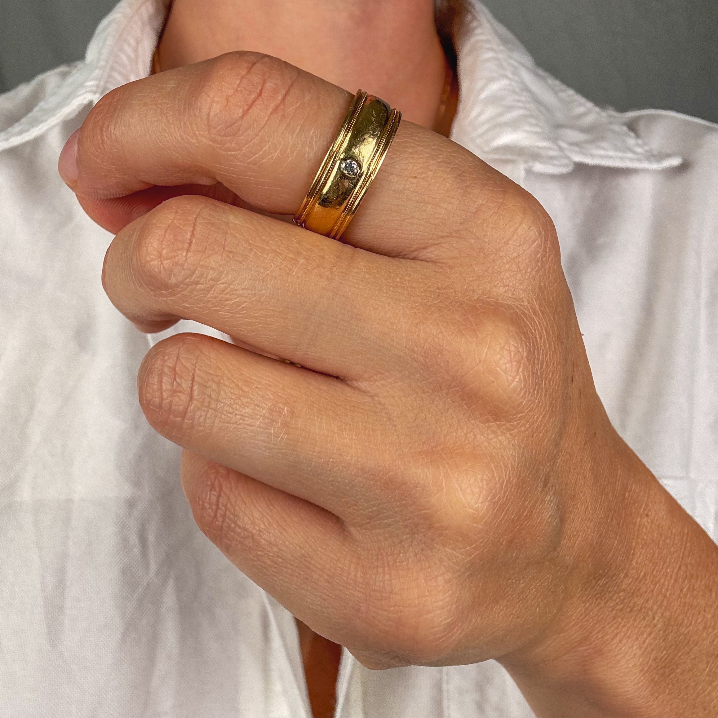 7.1 mm Gold Band with Diamonds
