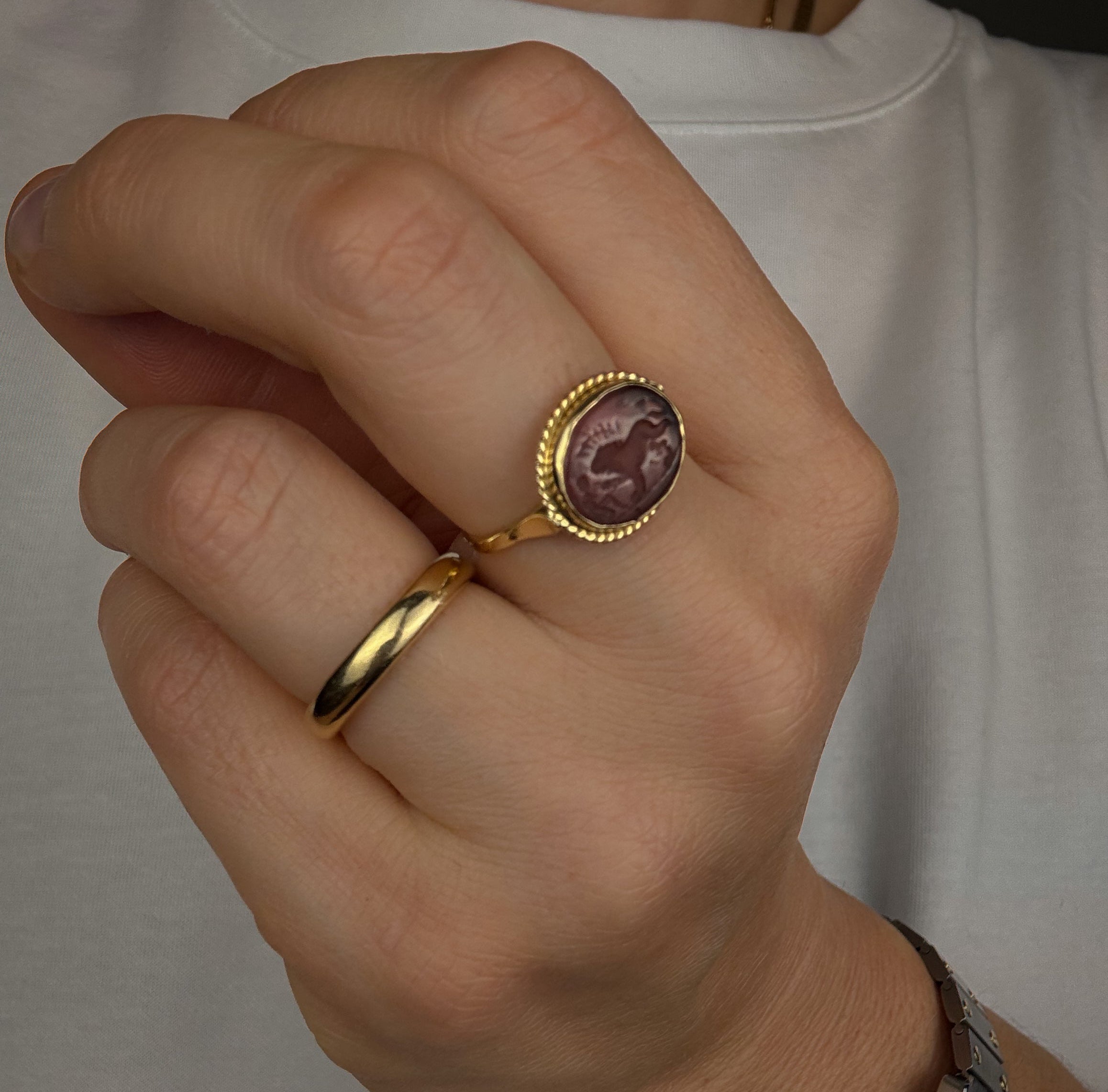 Glass Carved Ring