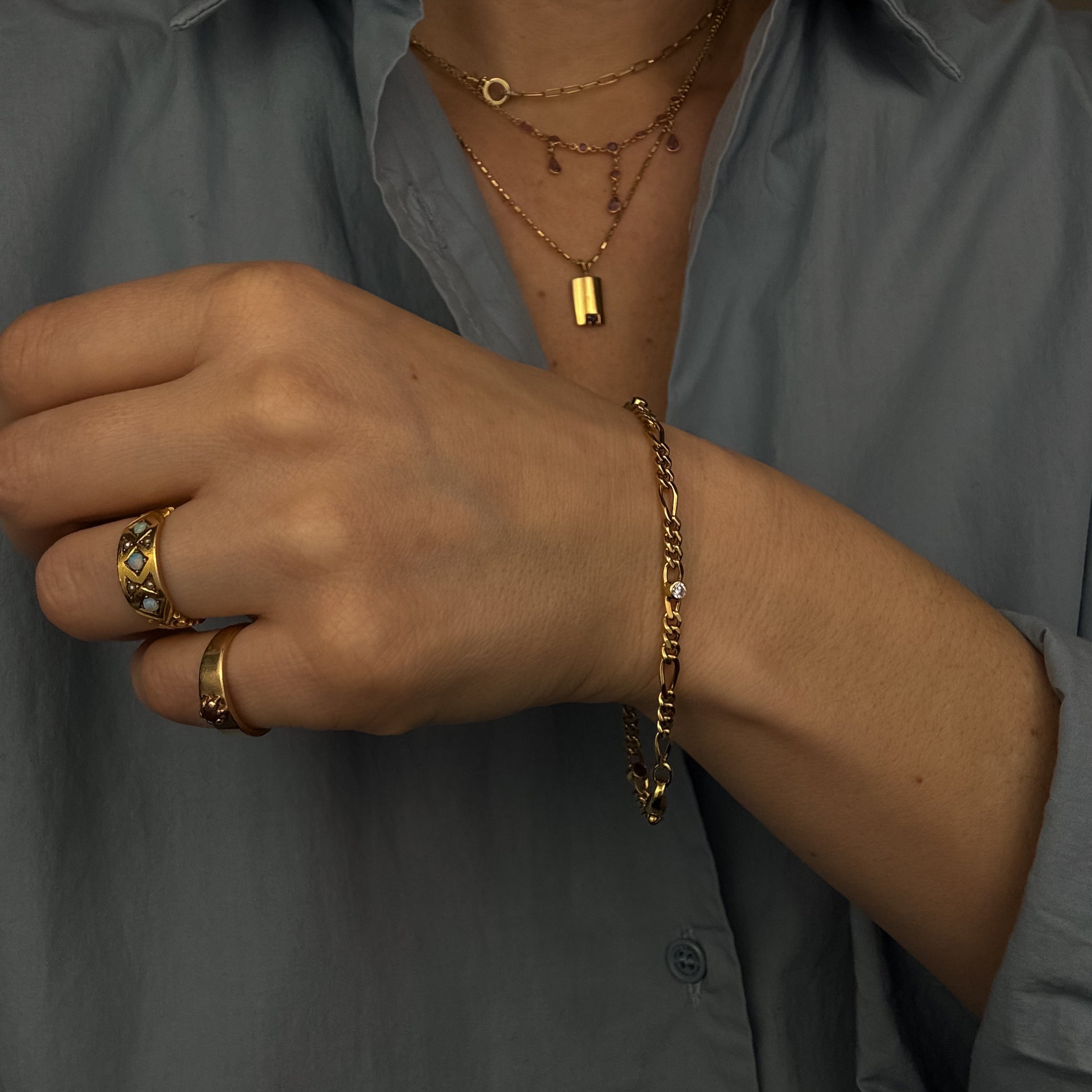 7.5" Ruby & Diamond Curb Bracelet