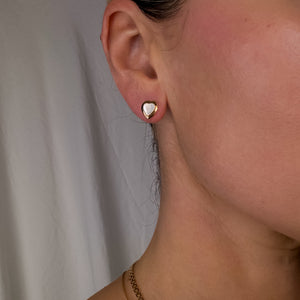 Mother of Pearl Heart Stud Earrings