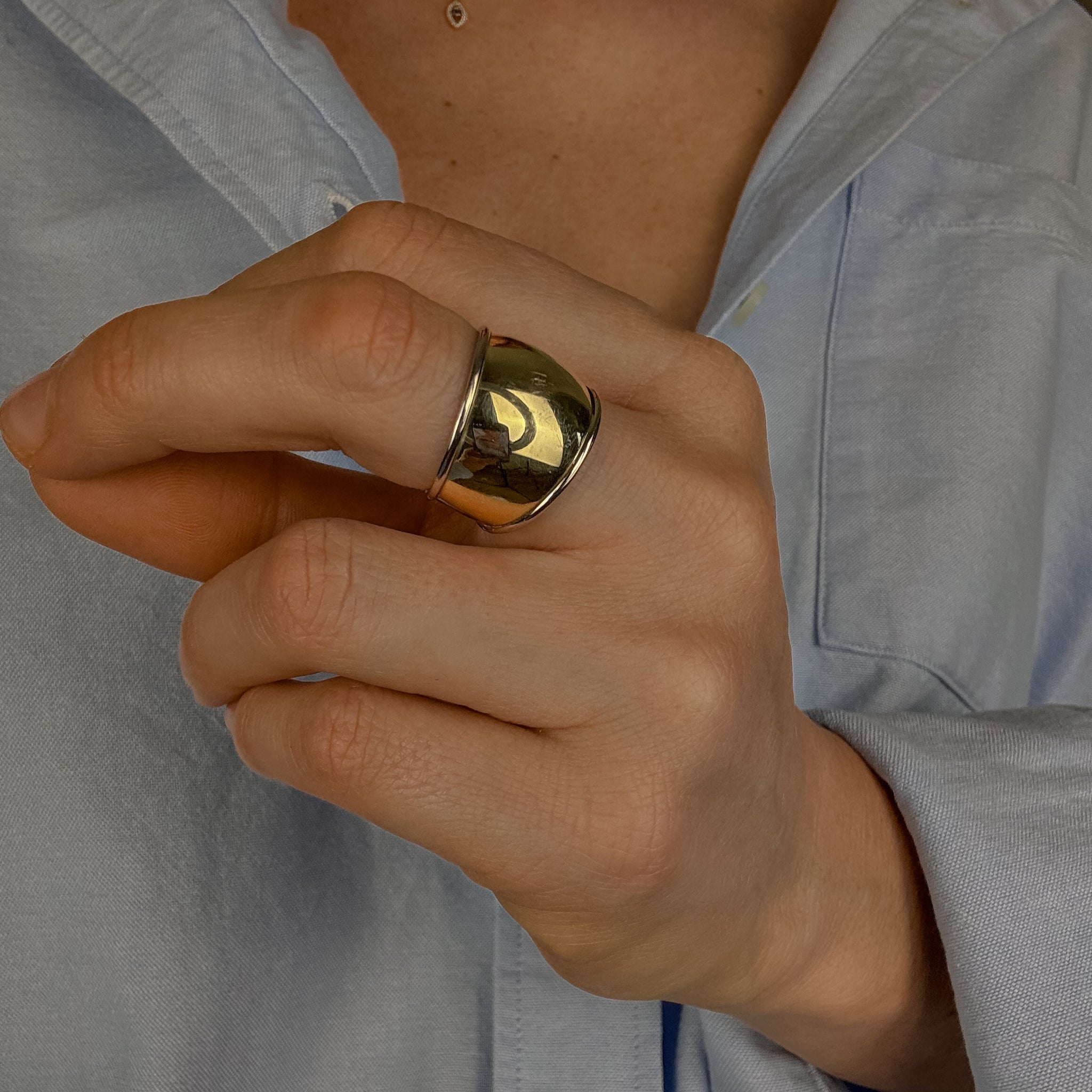 15.6mm Wide Gold Band