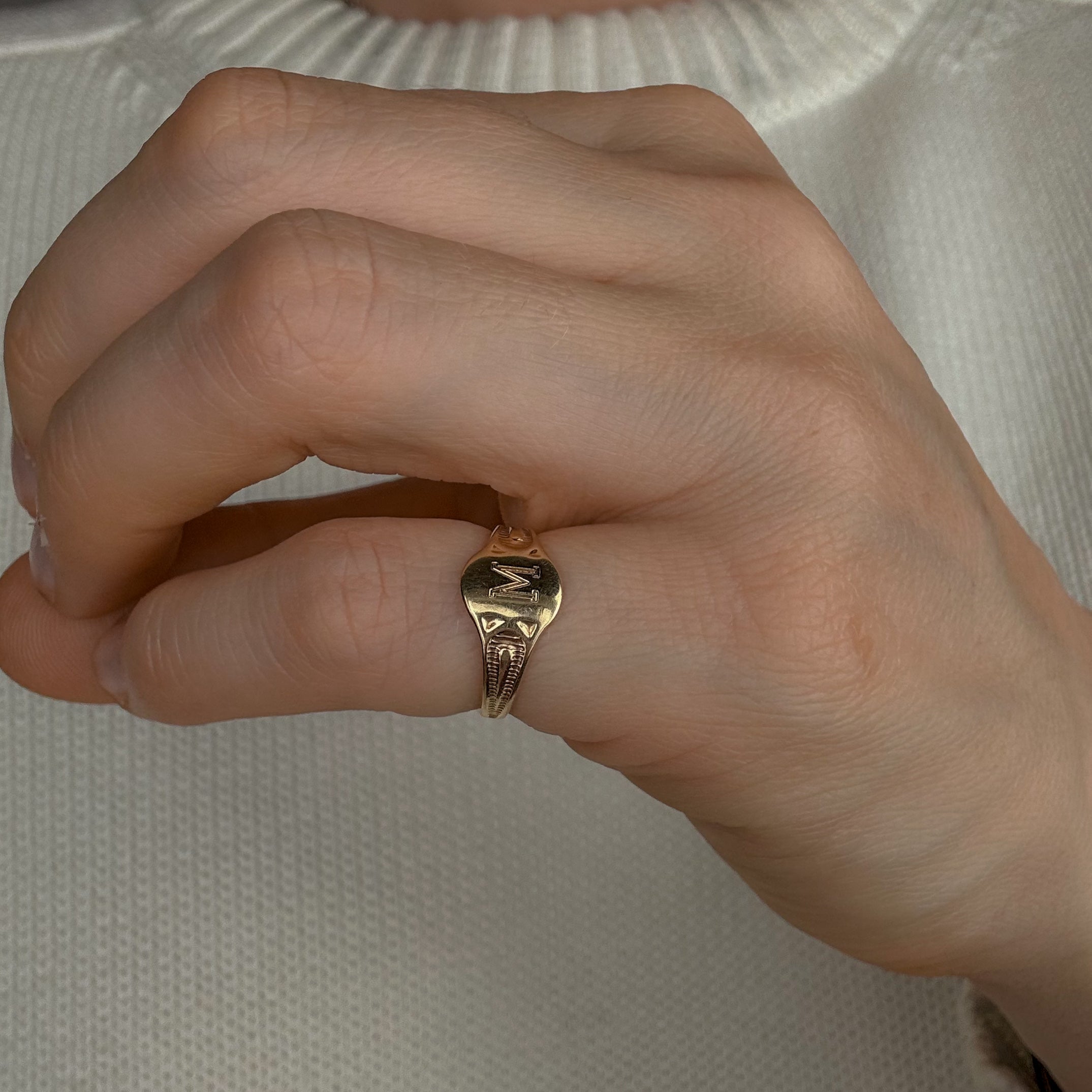 Oval 'M' Signet Ring