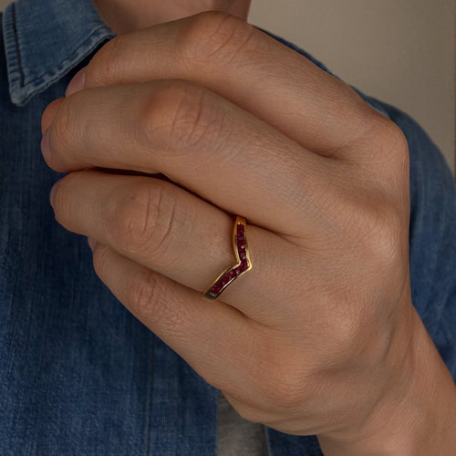 Ruby Wishbone Ring