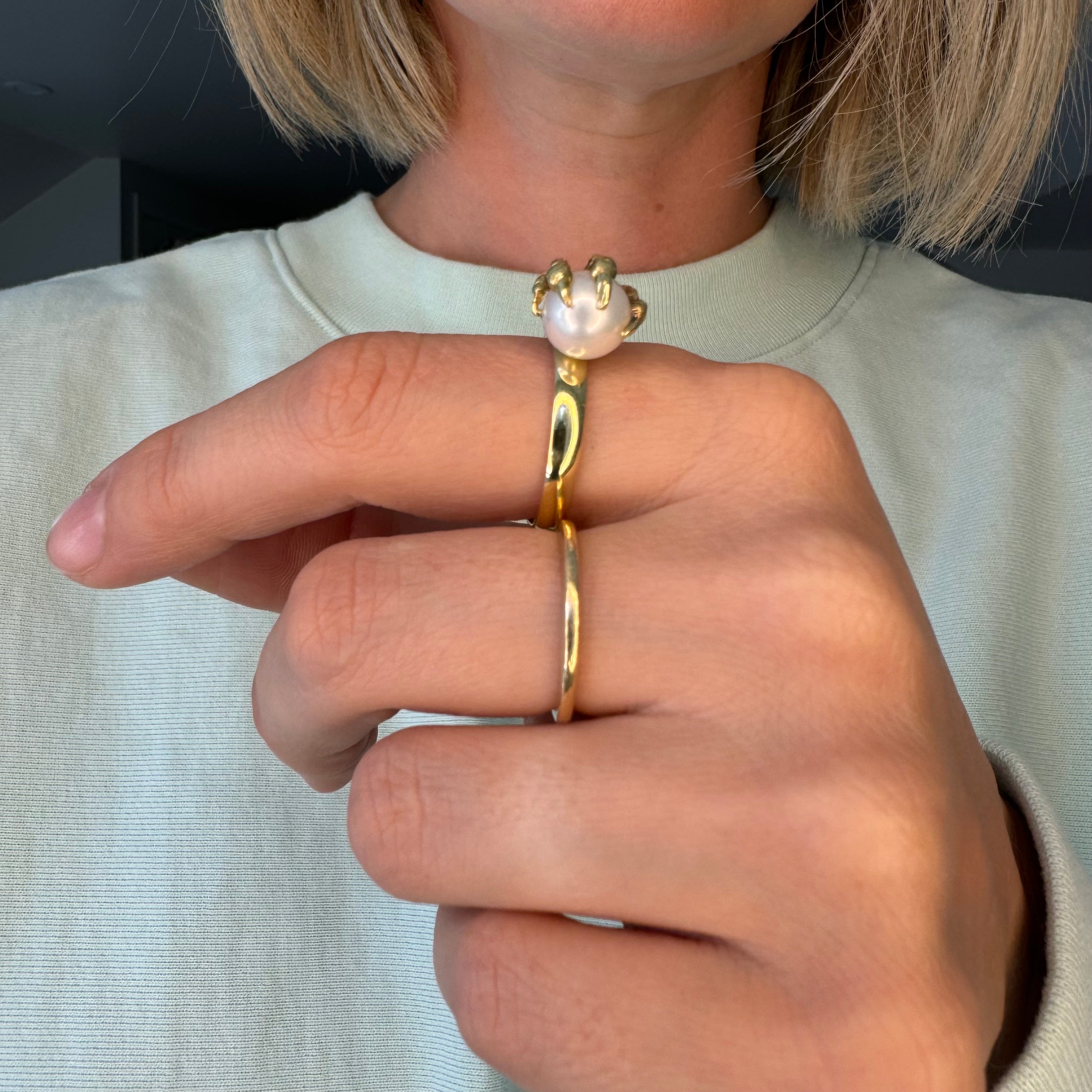 Antique Victorian Talon Claw Pearl Ring