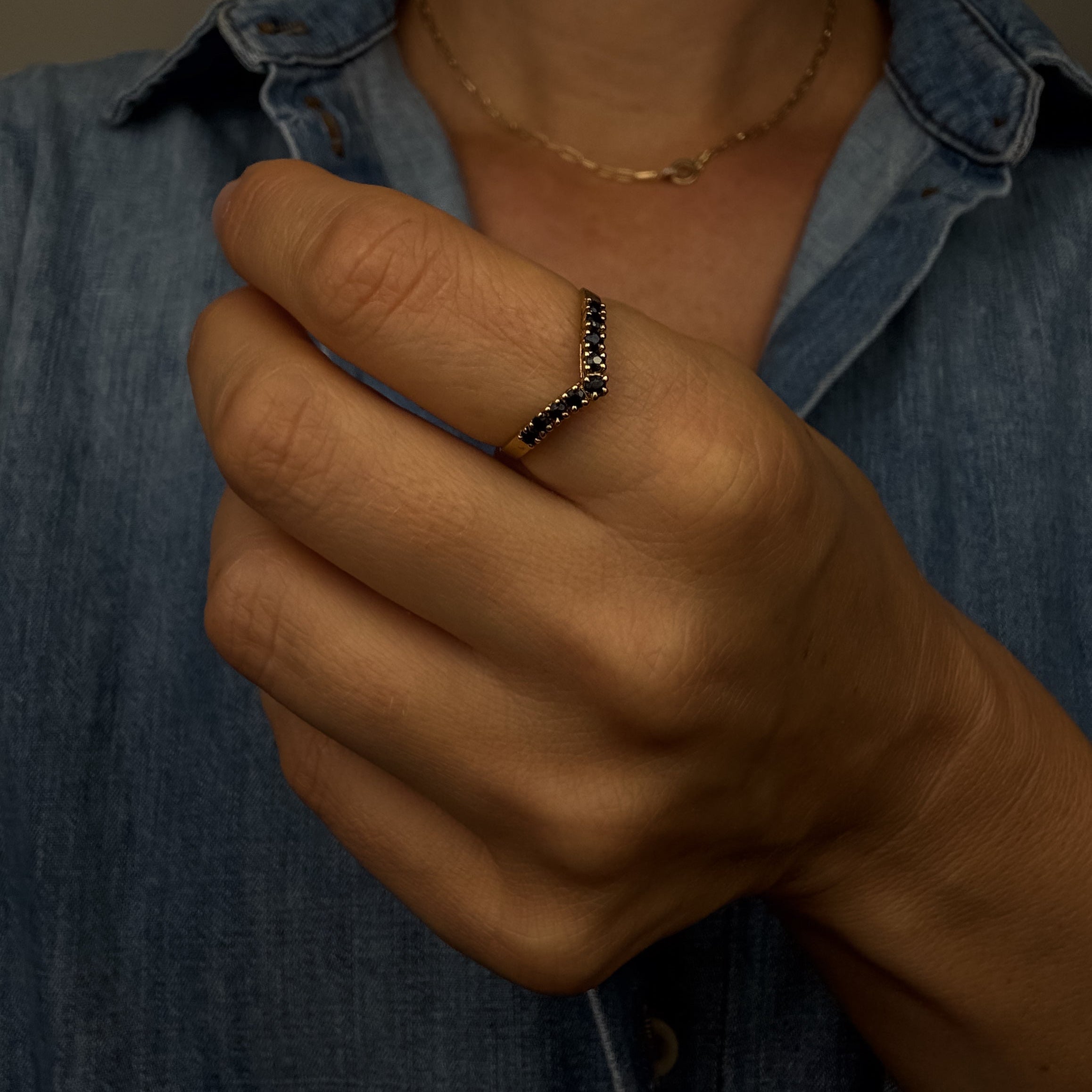 Sapphire Wishbone Ring