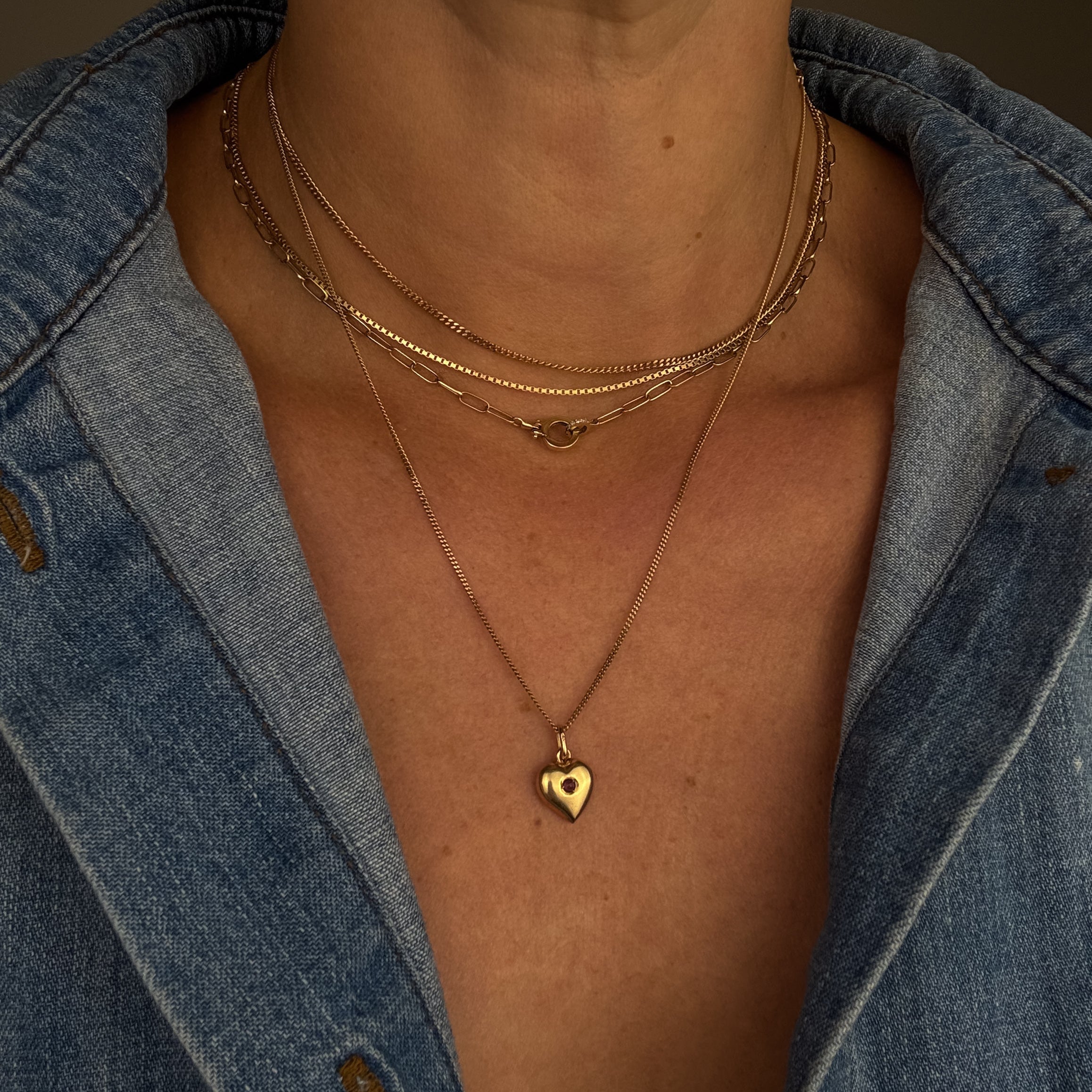 Garnet Heart Pendant