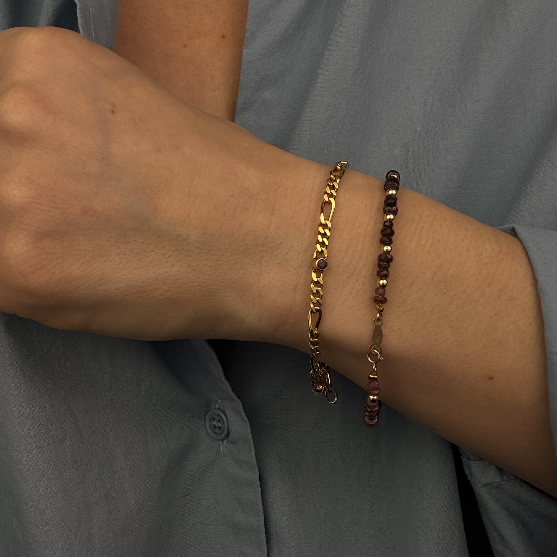 7.5" Ruby & Diamond Curb Bracelet