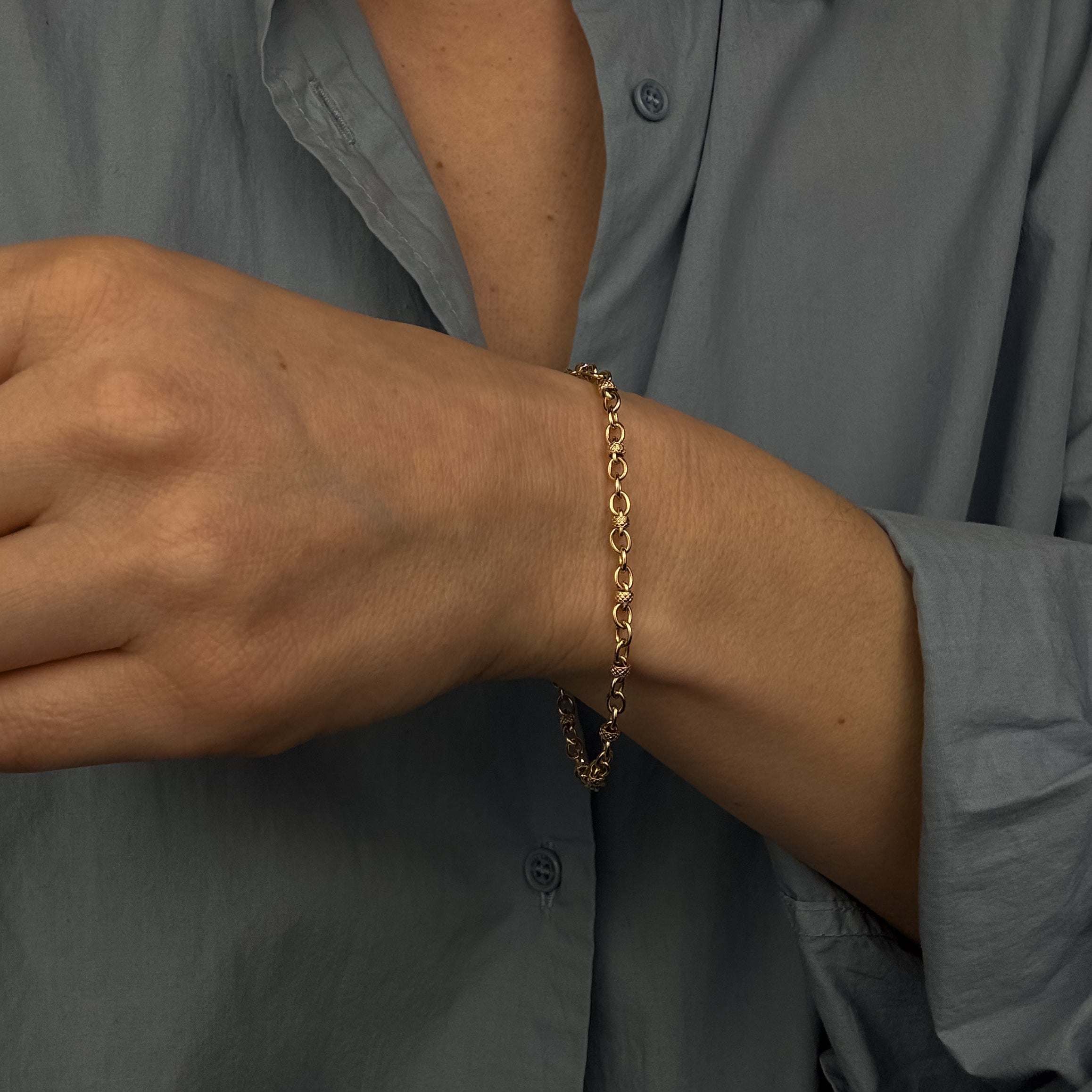 7" Rolo & Bead Bracelet