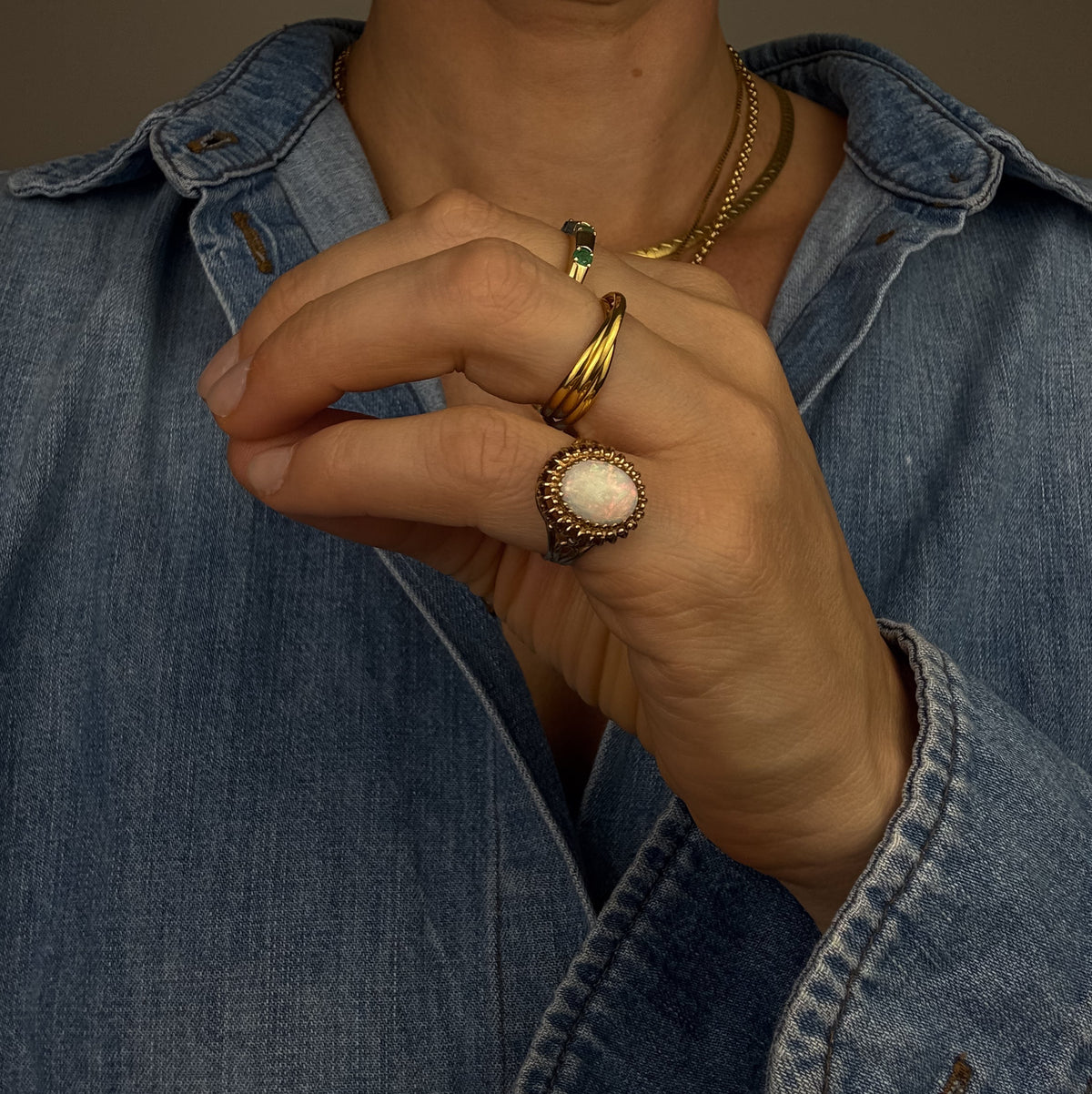 Solitaire Opal Ring