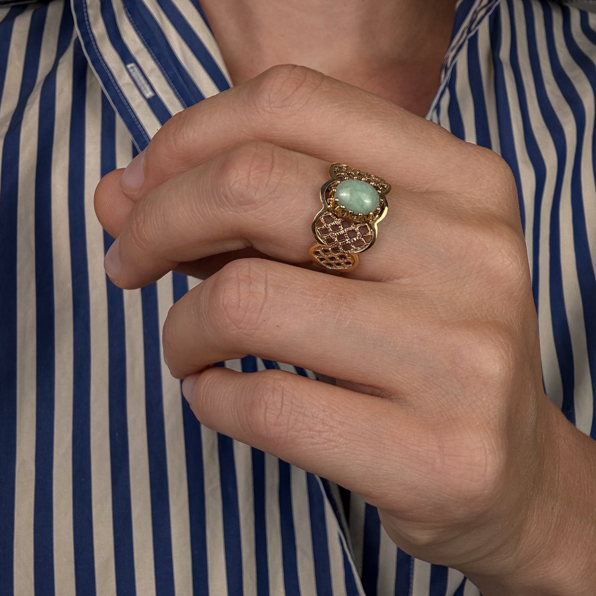 Lattice Jadeite Ring