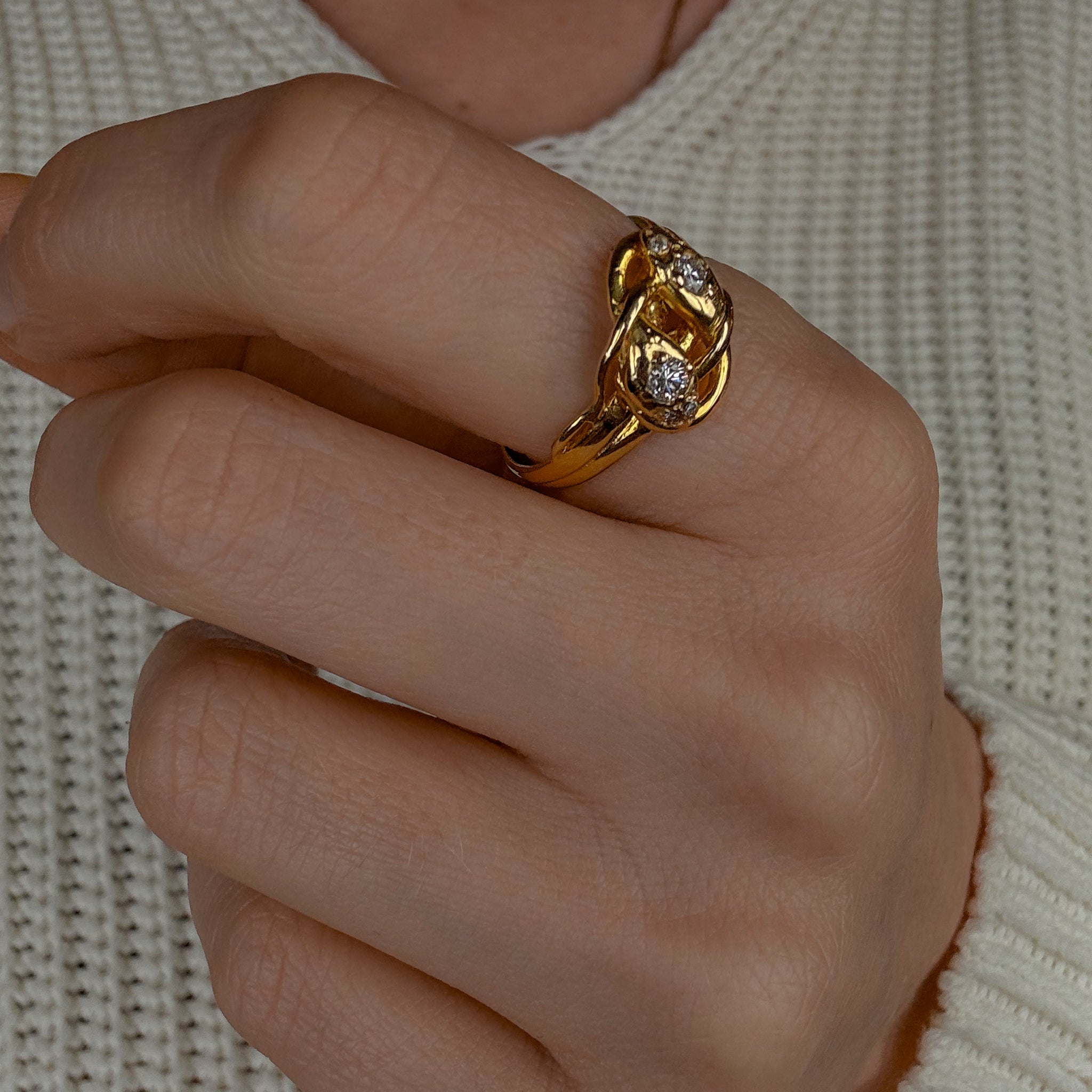 Antique Diamond Double Snake Ring