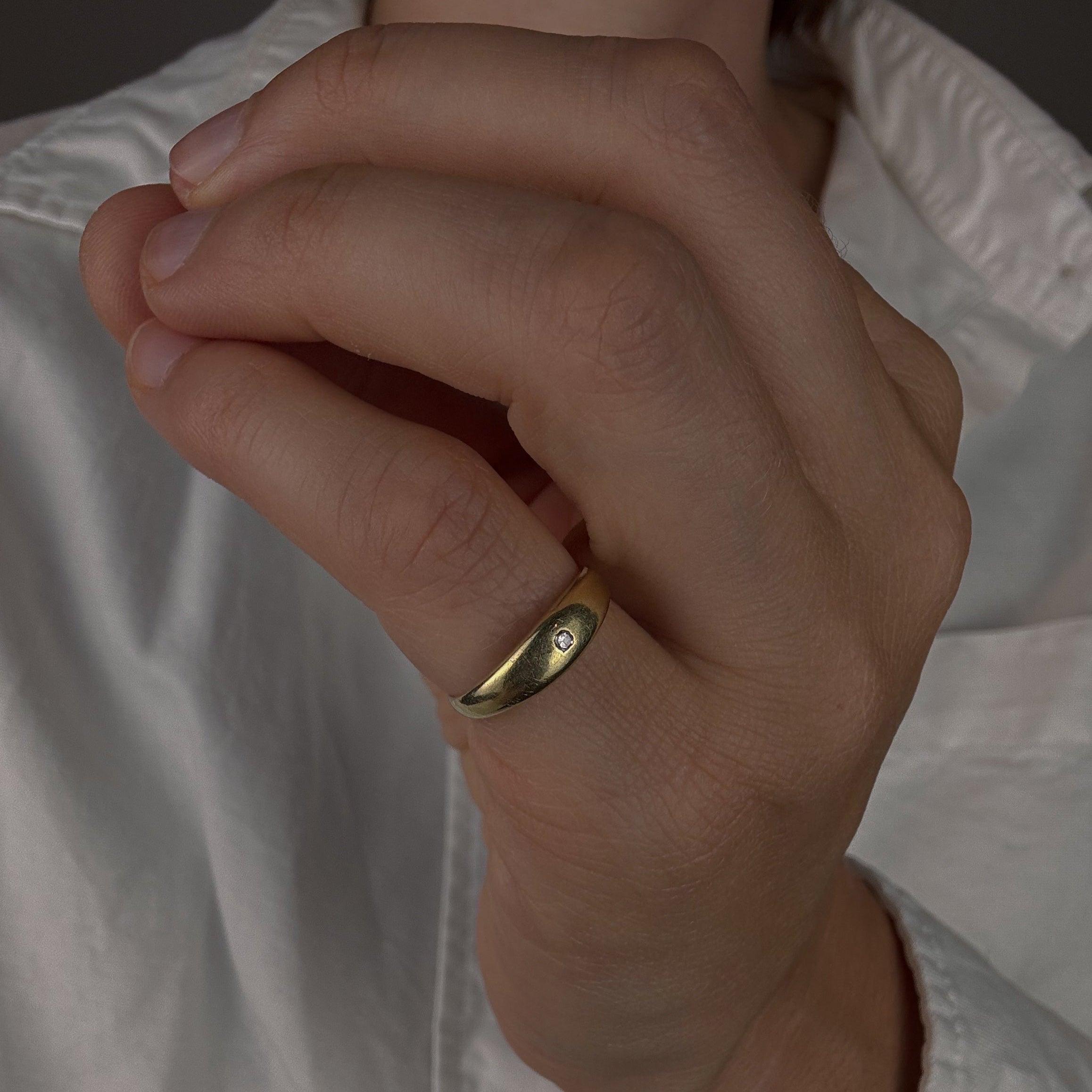 Solid Flush Set Diamond Band