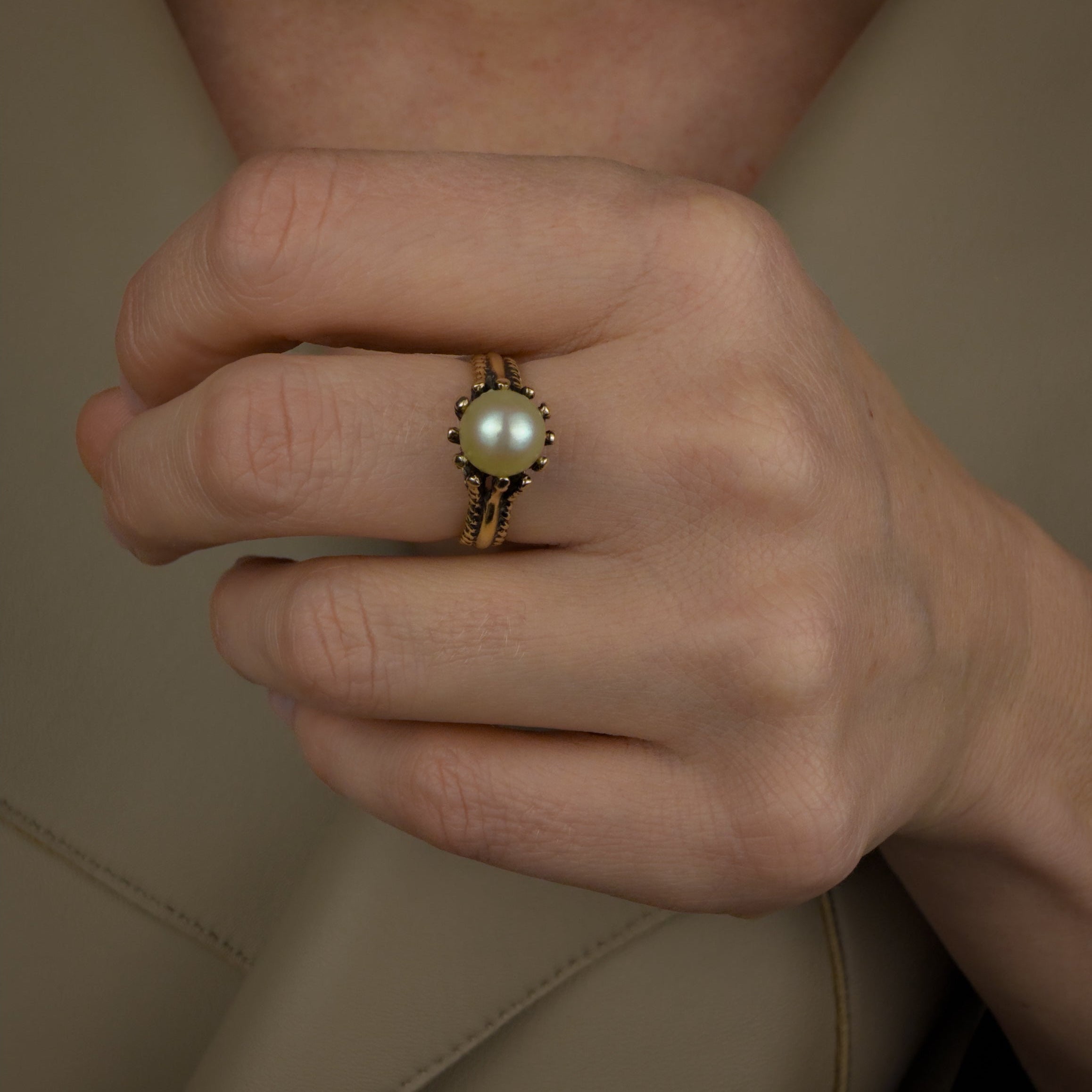 Gothic Pearl Ring