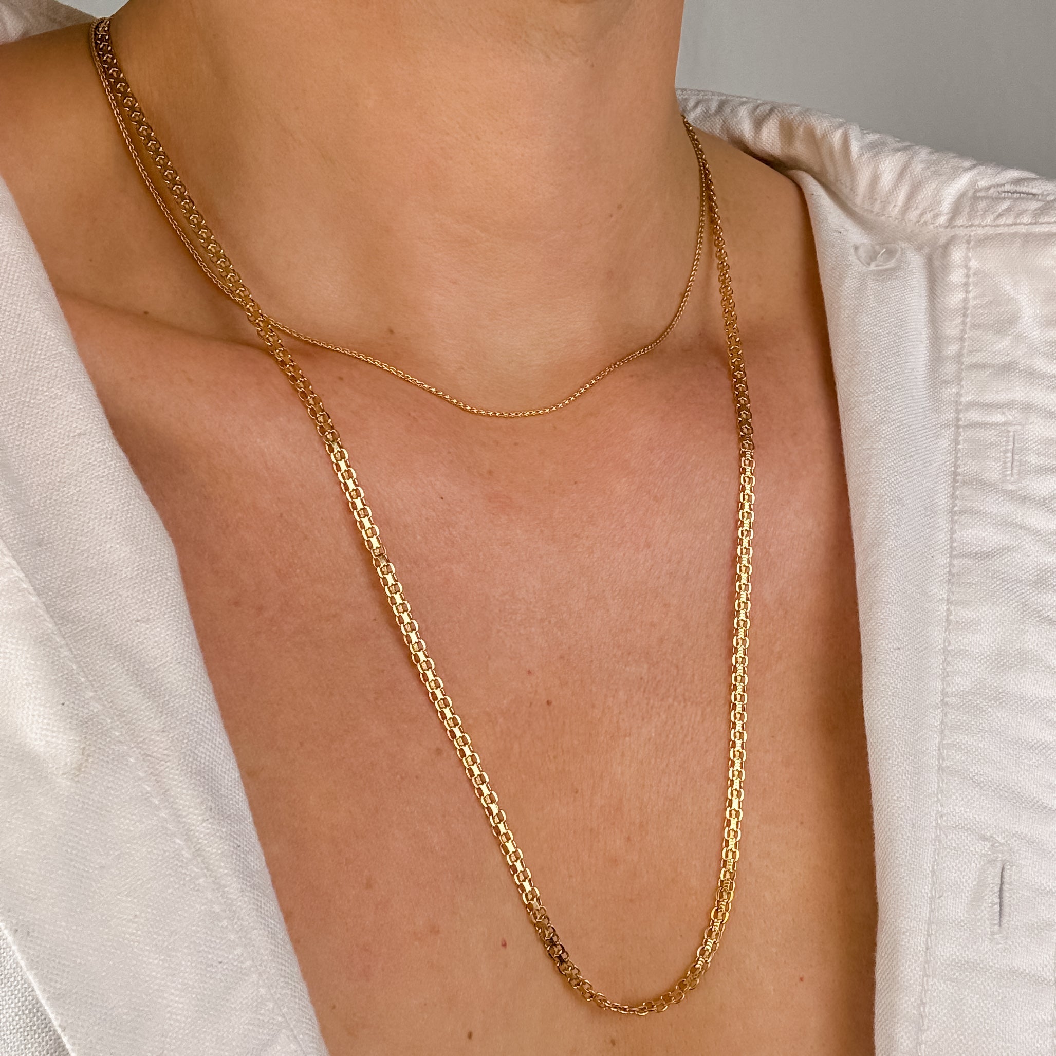 24.5" Fancy Flat Link Chain Necklace