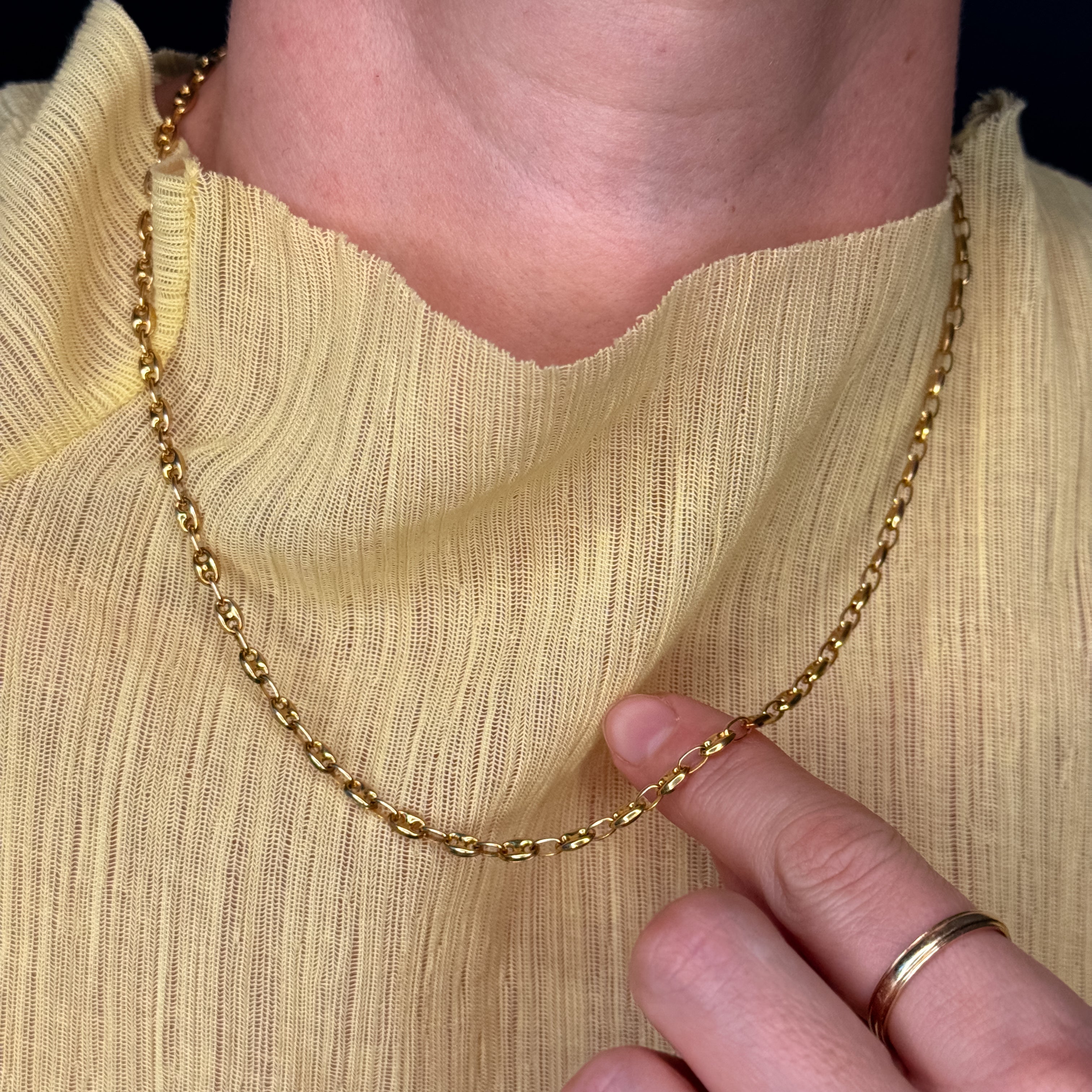 vintage 18.25" Puffy Mariner Link Necklace