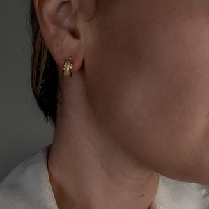 14 mm Wide Brushed Gold Hoop Earrings