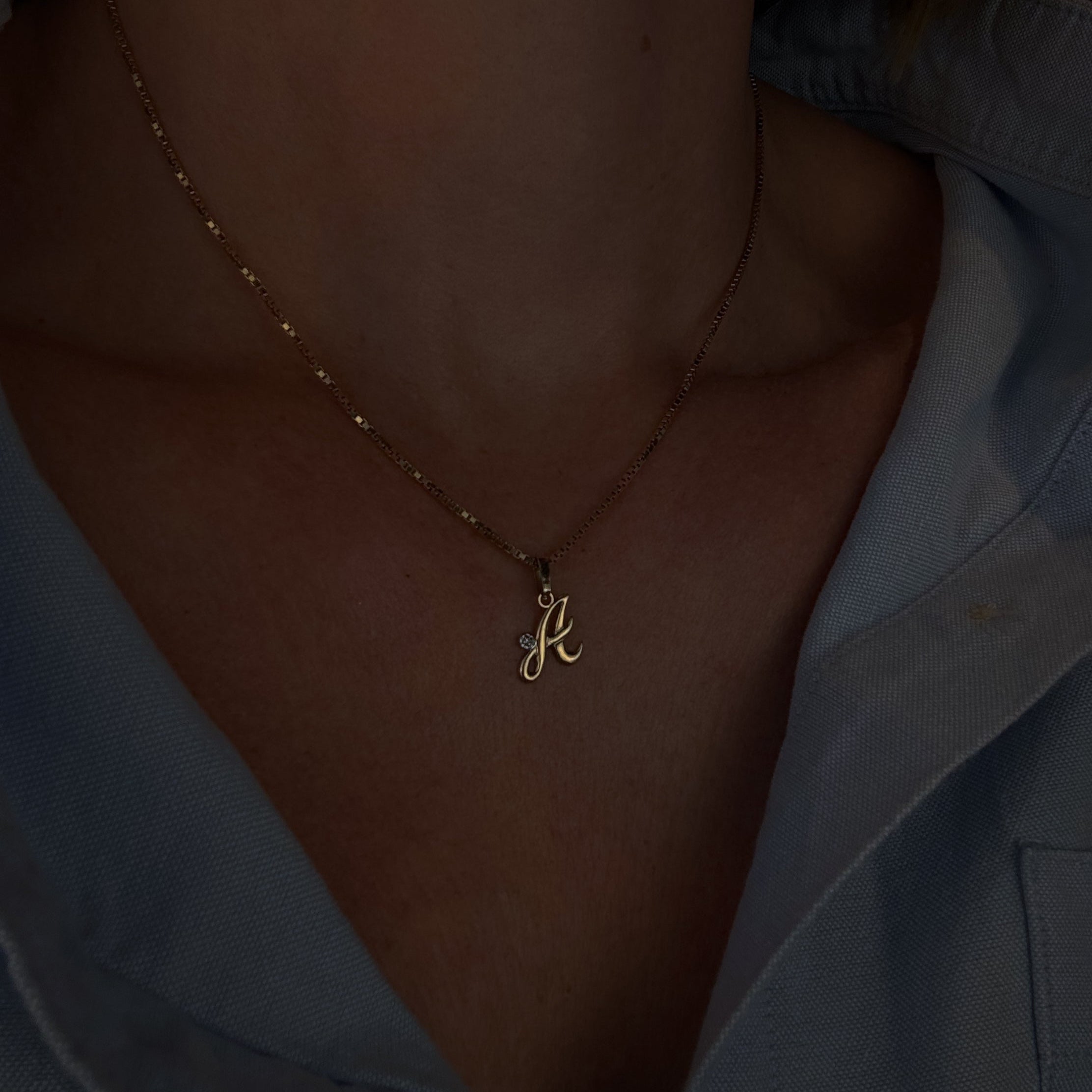 'A' Diamond Pendant