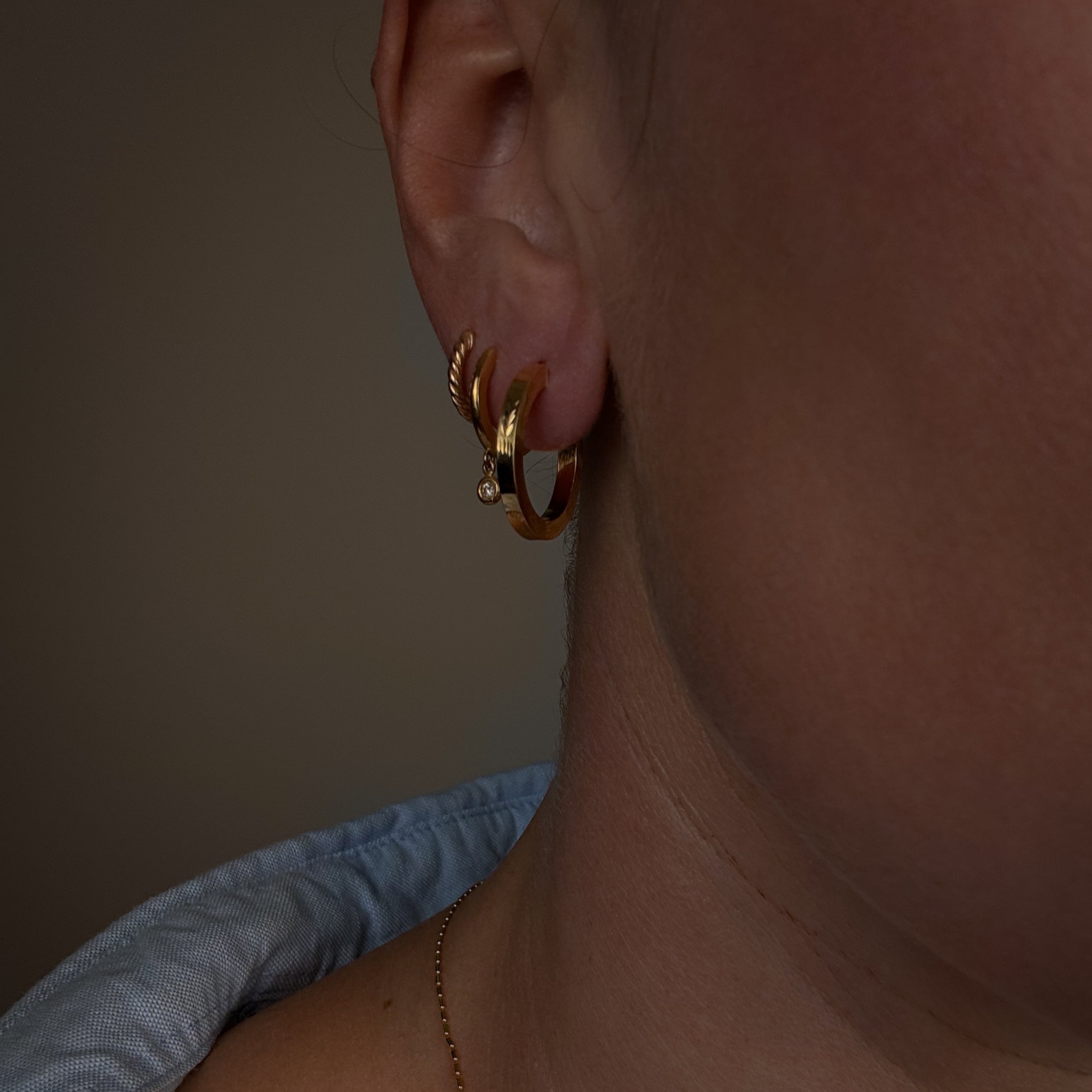 20.6mm Textured Etched Hoops