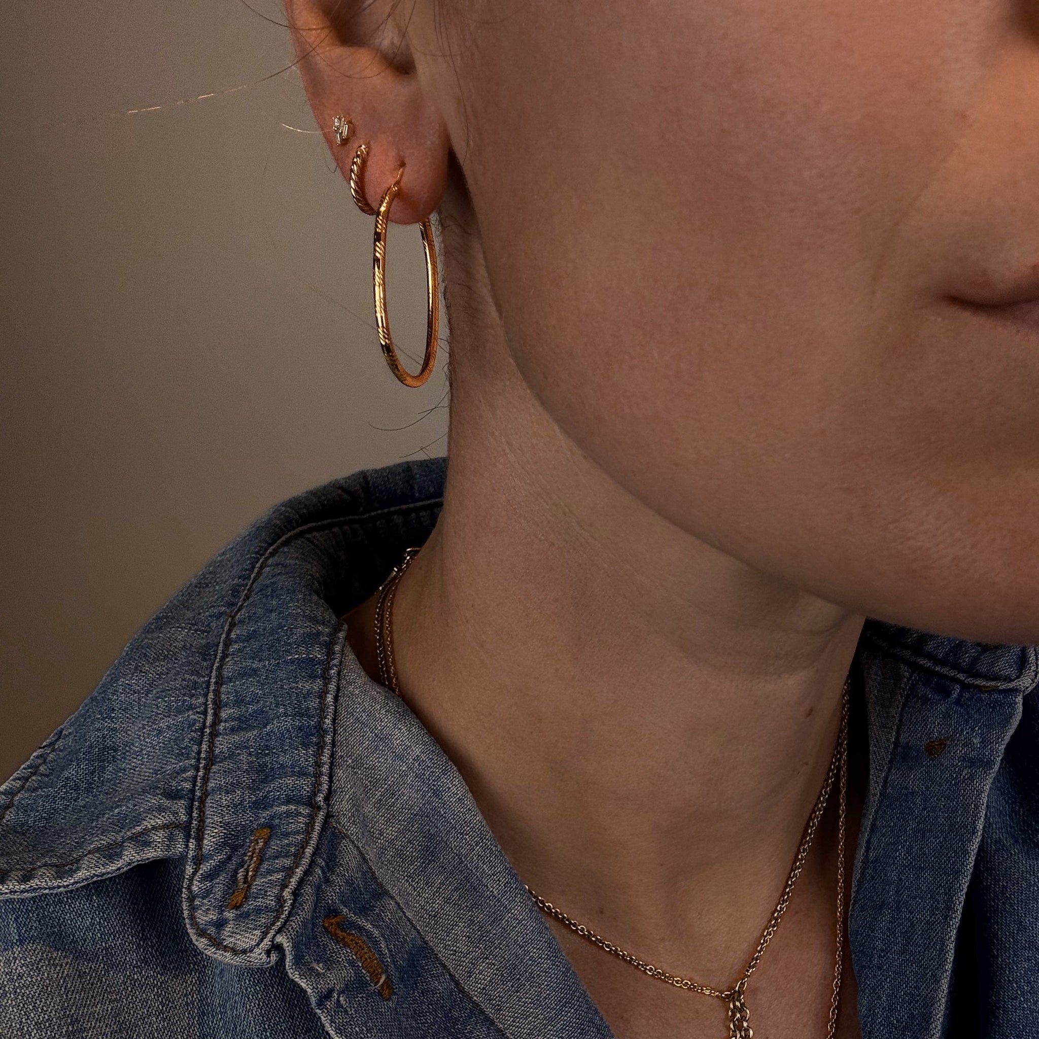 35.2mm Etched U-Shaped Hoop