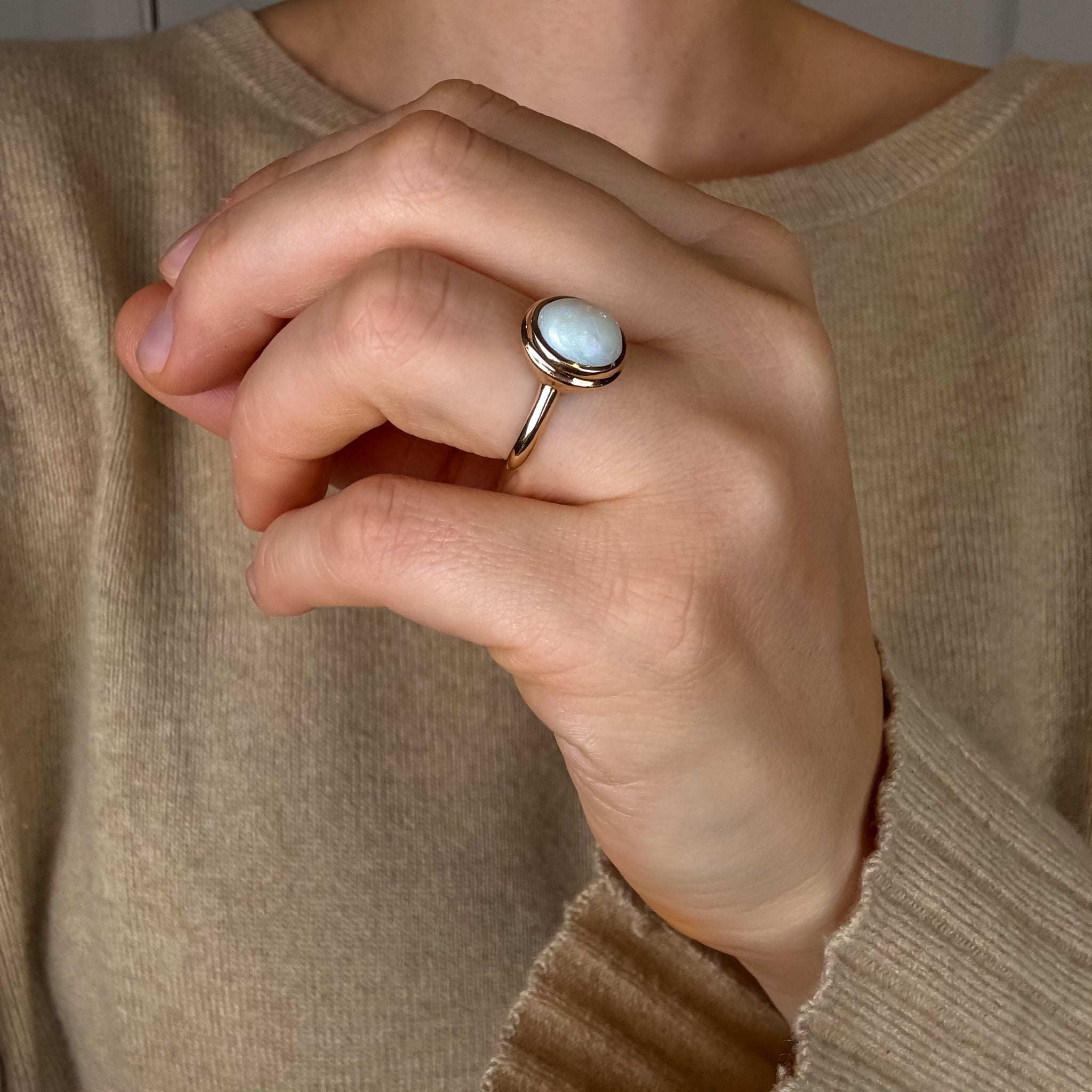 Bezel Set Opal Ring