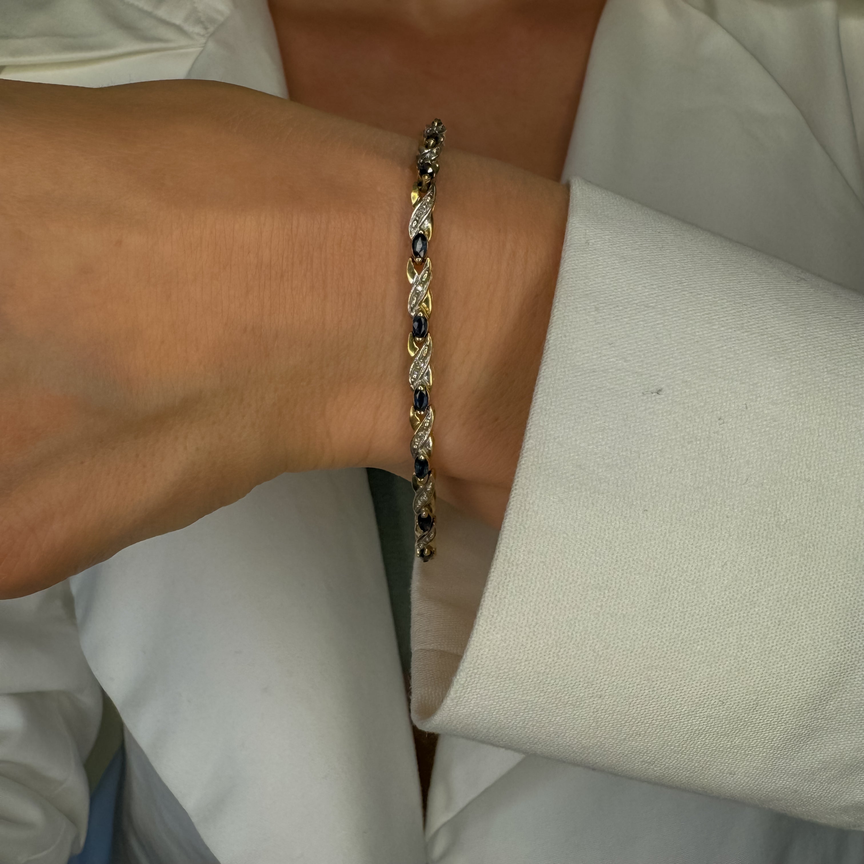 Romantic vintage Sapphire and Diamond Bracelet