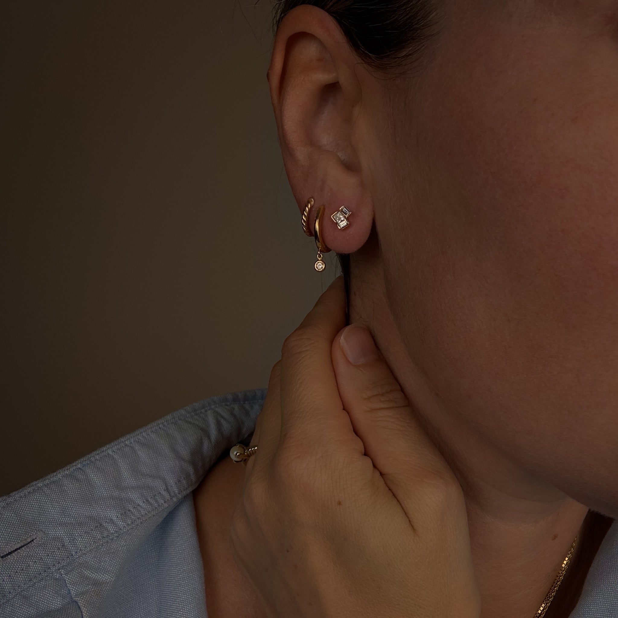 Multi-Baguette Diamond Studs